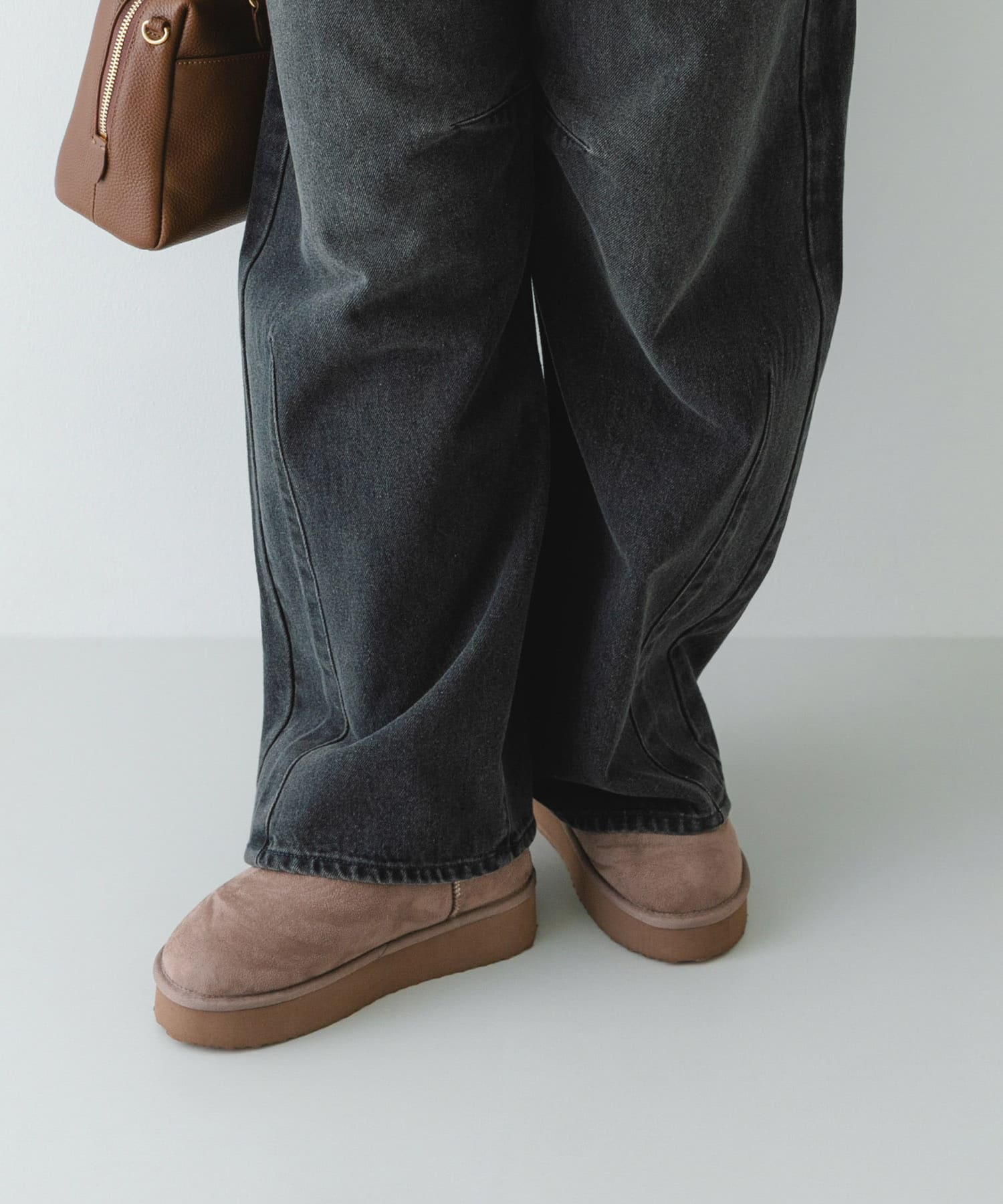 撥水フラッフィームートンブーツ GRAY 36