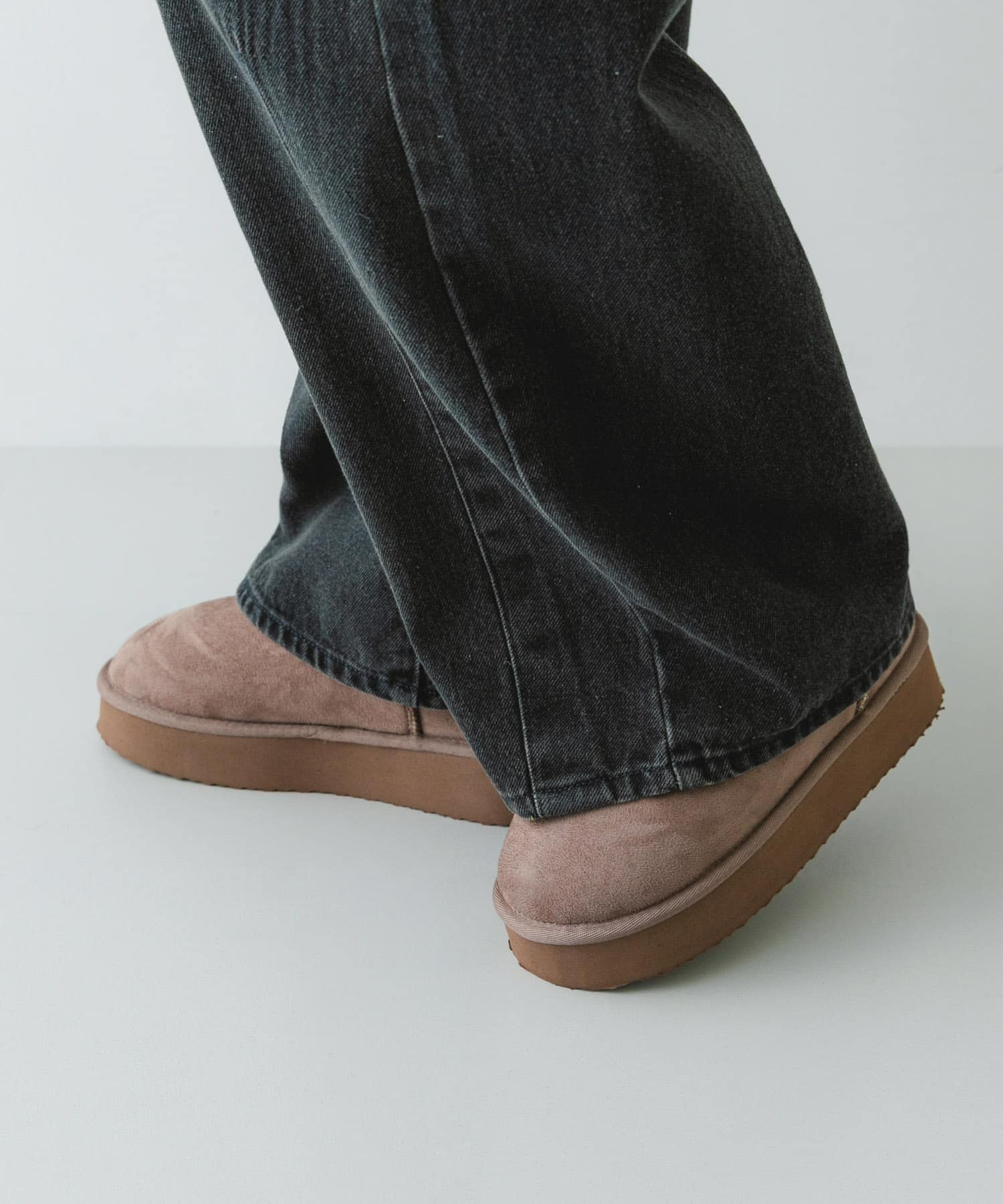 撥水フラッフィームートンブーツ GRAY 36