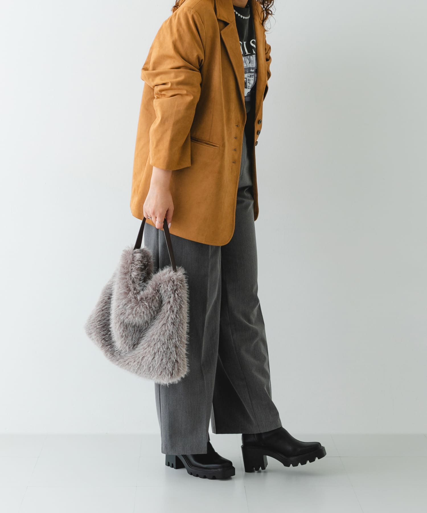 『WEB限定』　厚底スクエアブーツ BLACK 36