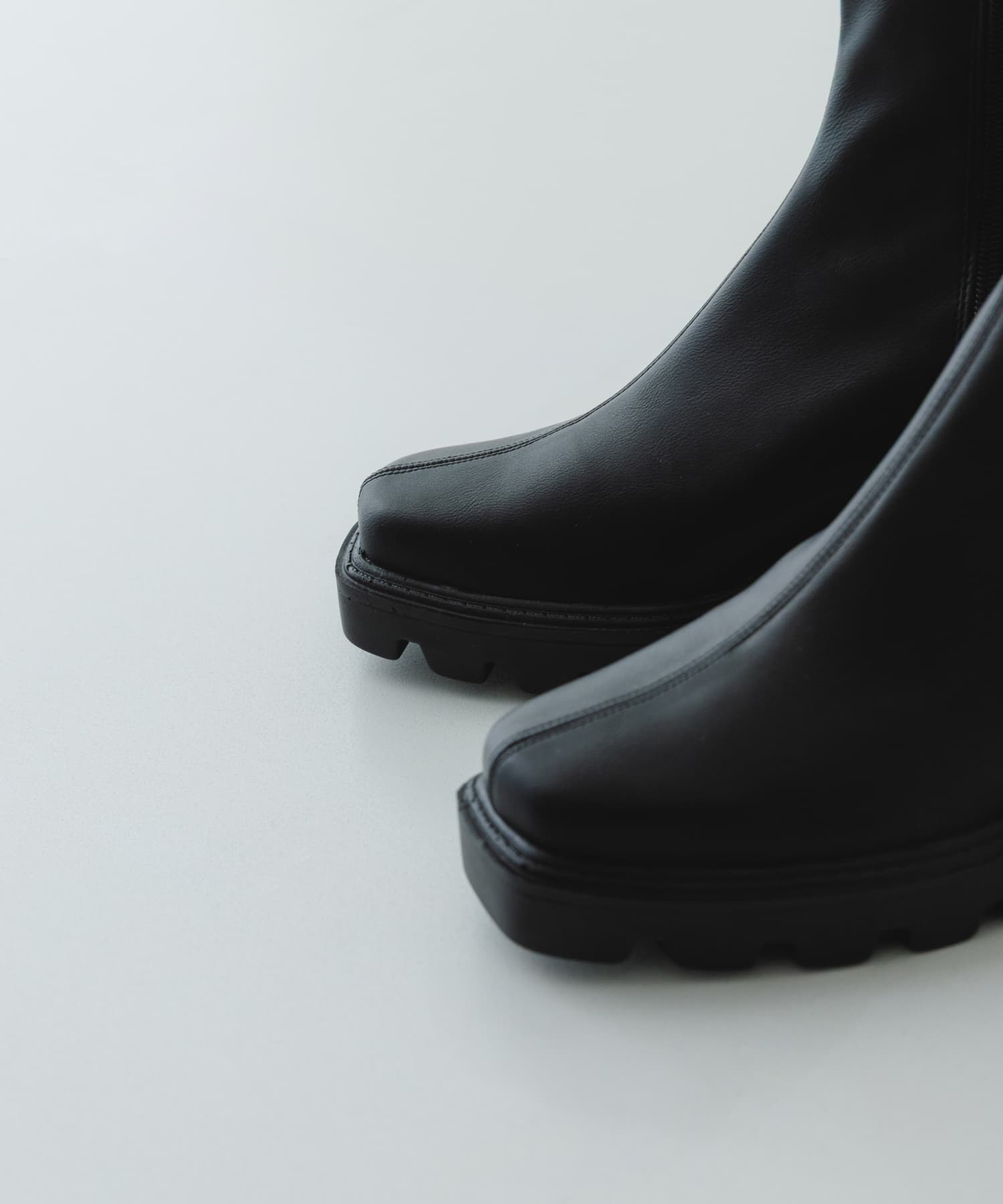 『WEB限定』　厚底スクエアブーツ BLACK 36