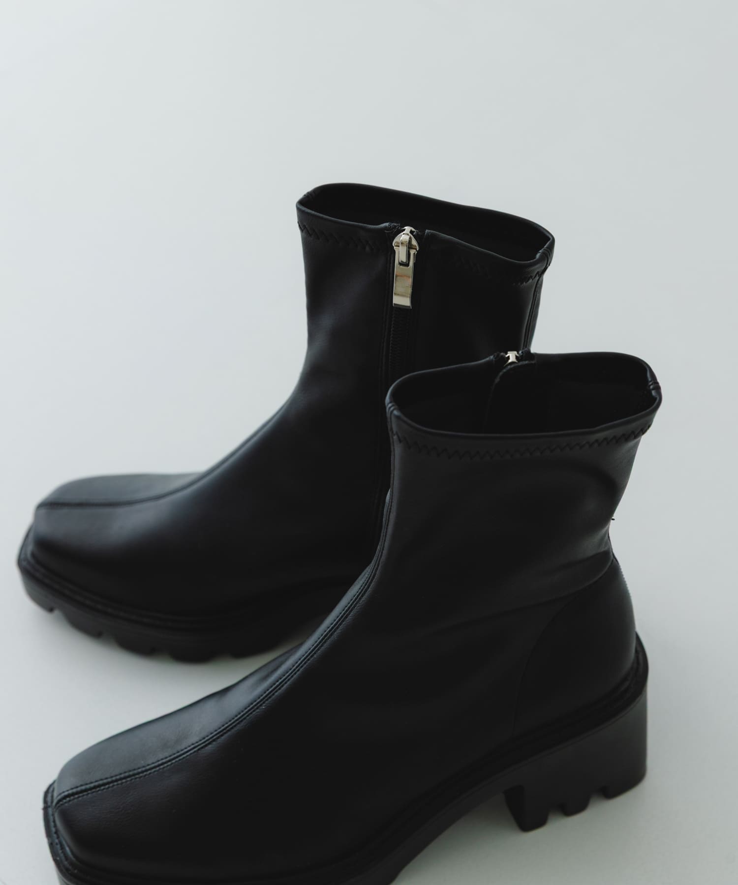 『WEB限定』　厚底スクエアブーツ BLACK 36
