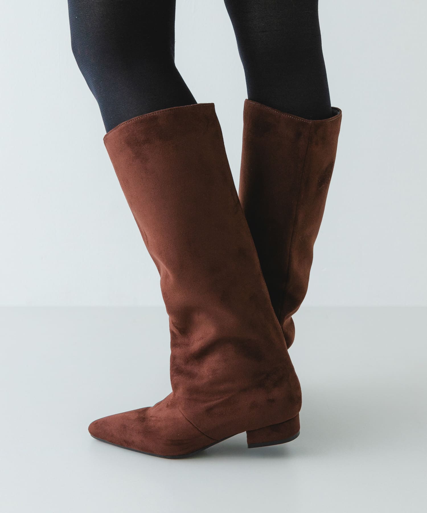 2.5センチワイドシャフトロングブーツ DARK BROWN 36
