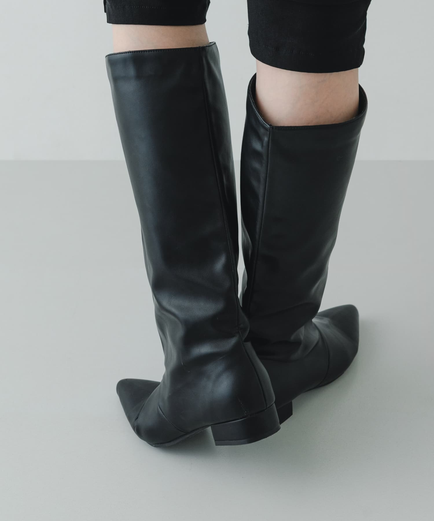 2.5センチワイドシャフトロングブーツ BLACK 36