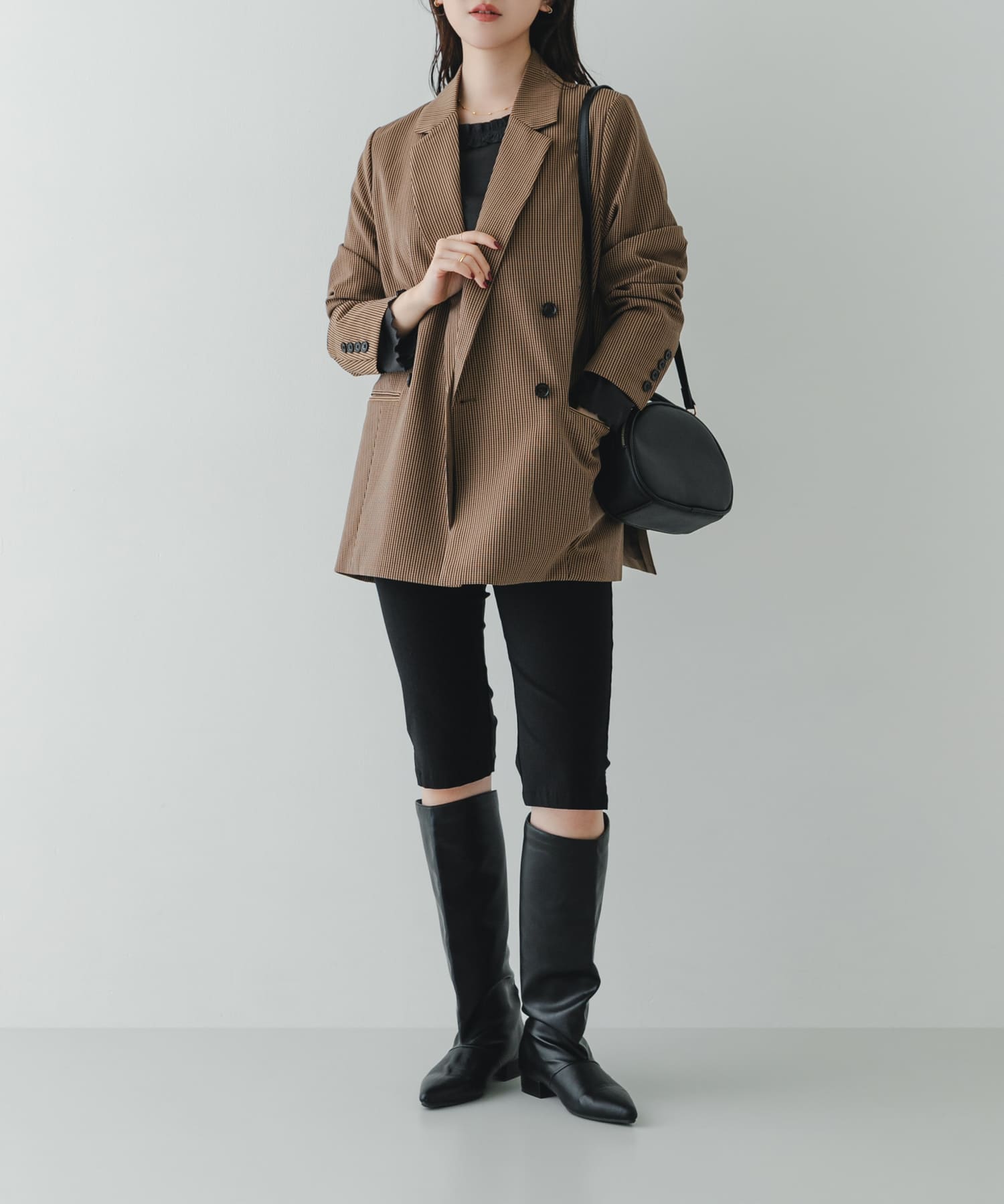 2.5センチワイドシャフトロングブーツ BLACK 36