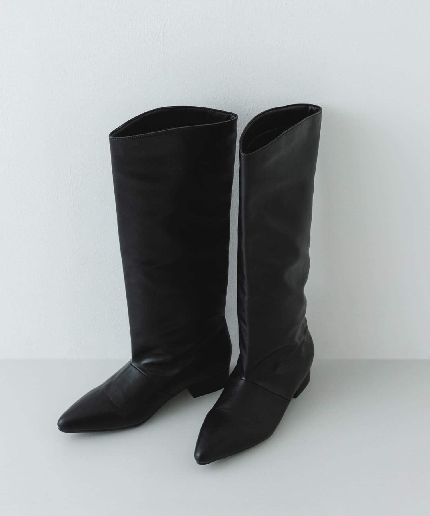 2.5センチワイドシャフトロングブーツ BLACK 36