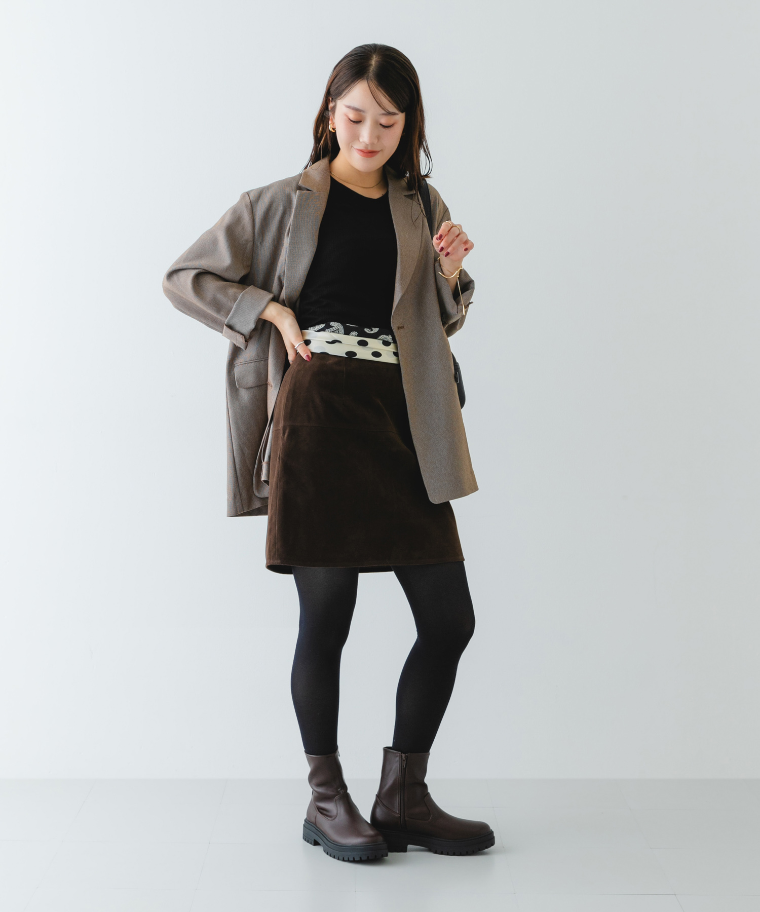 撥水ストレッチブーツ DARK BROWN 36