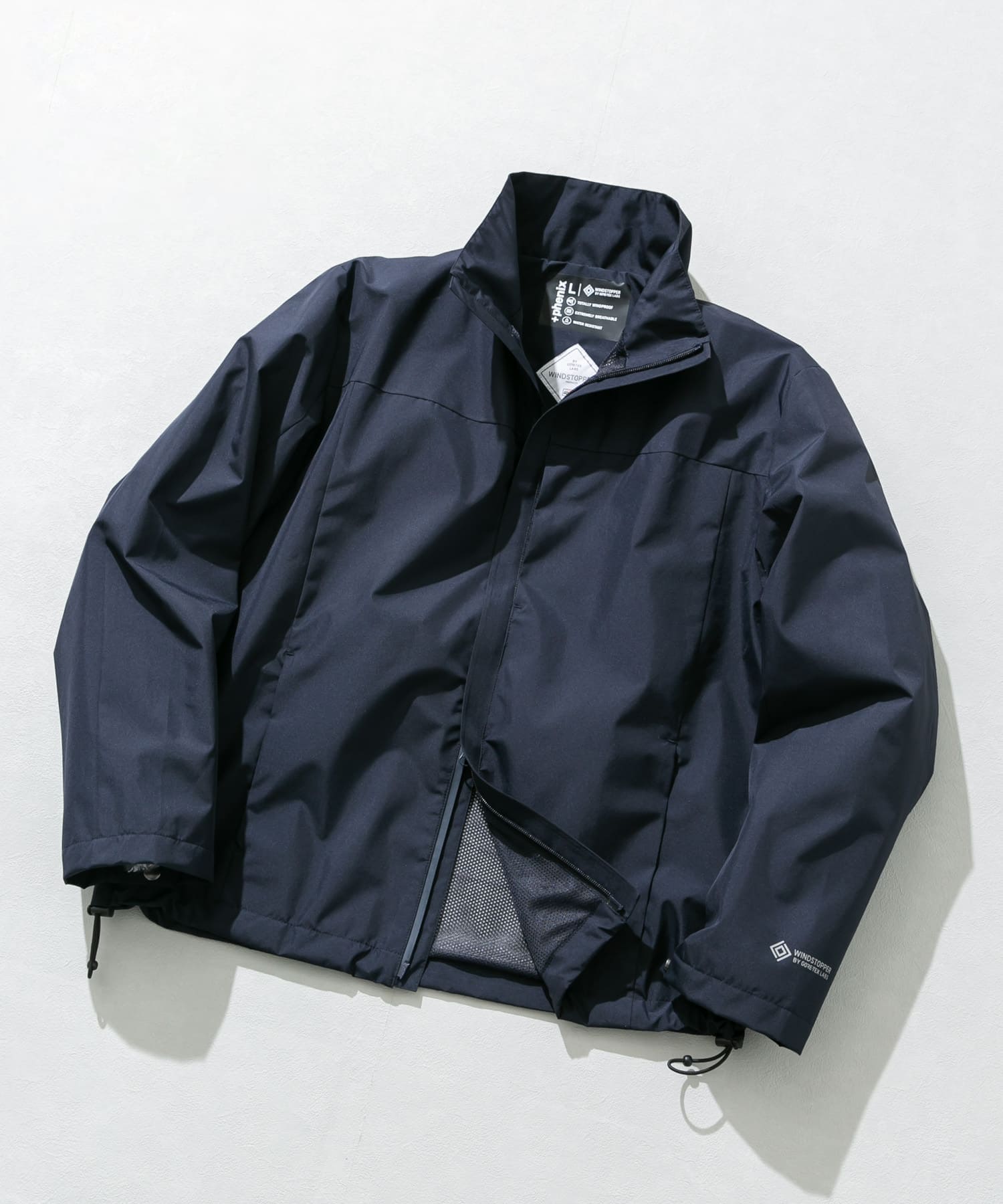 『別注』+phenix　WINDSTOPPER by GORE-TEX LABS スタンドブルゾン NAVY M
