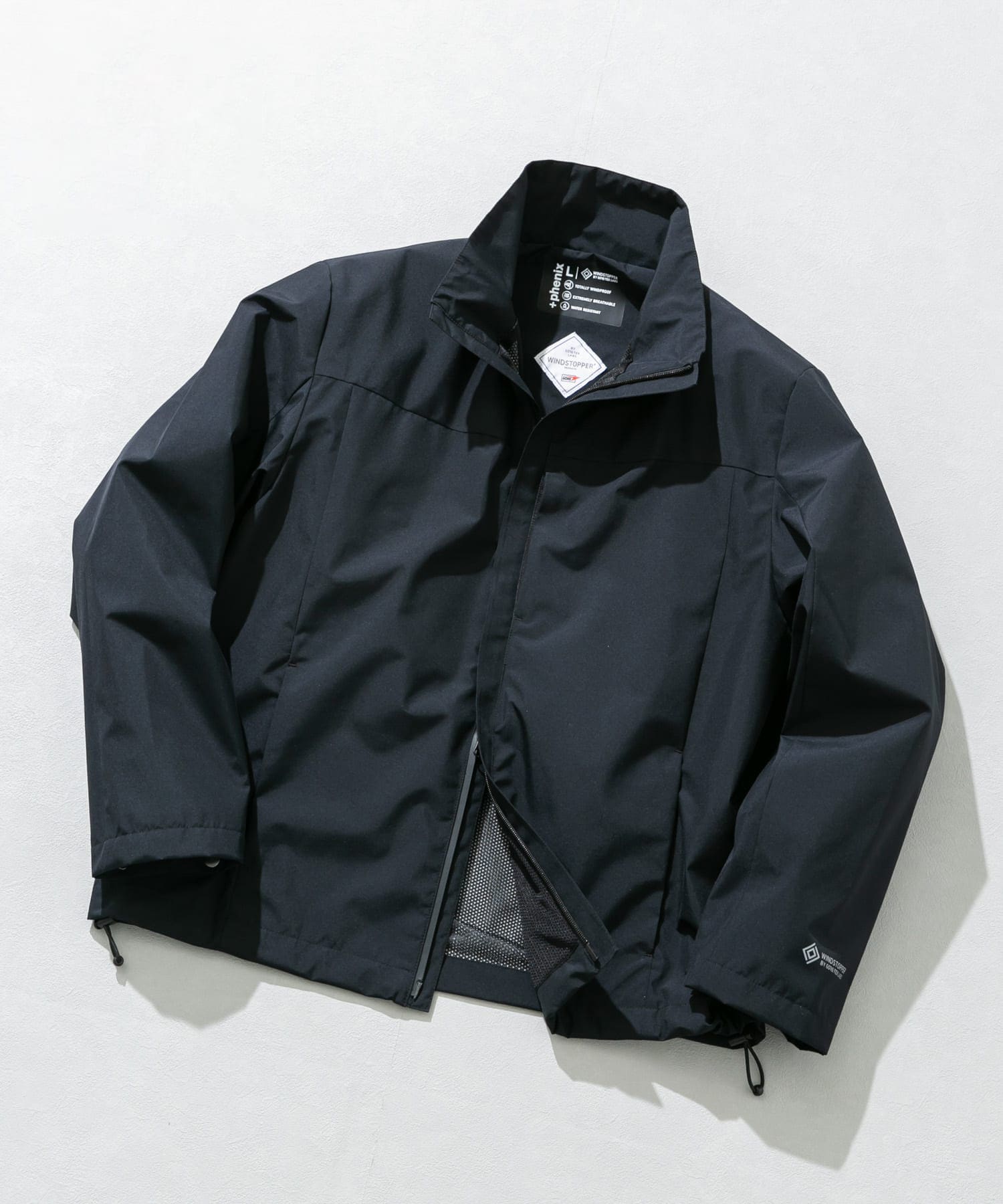 『別注』+phenix　WINDSTOPPER by GORE-TEX LABS スタンドブルゾン BLACK M