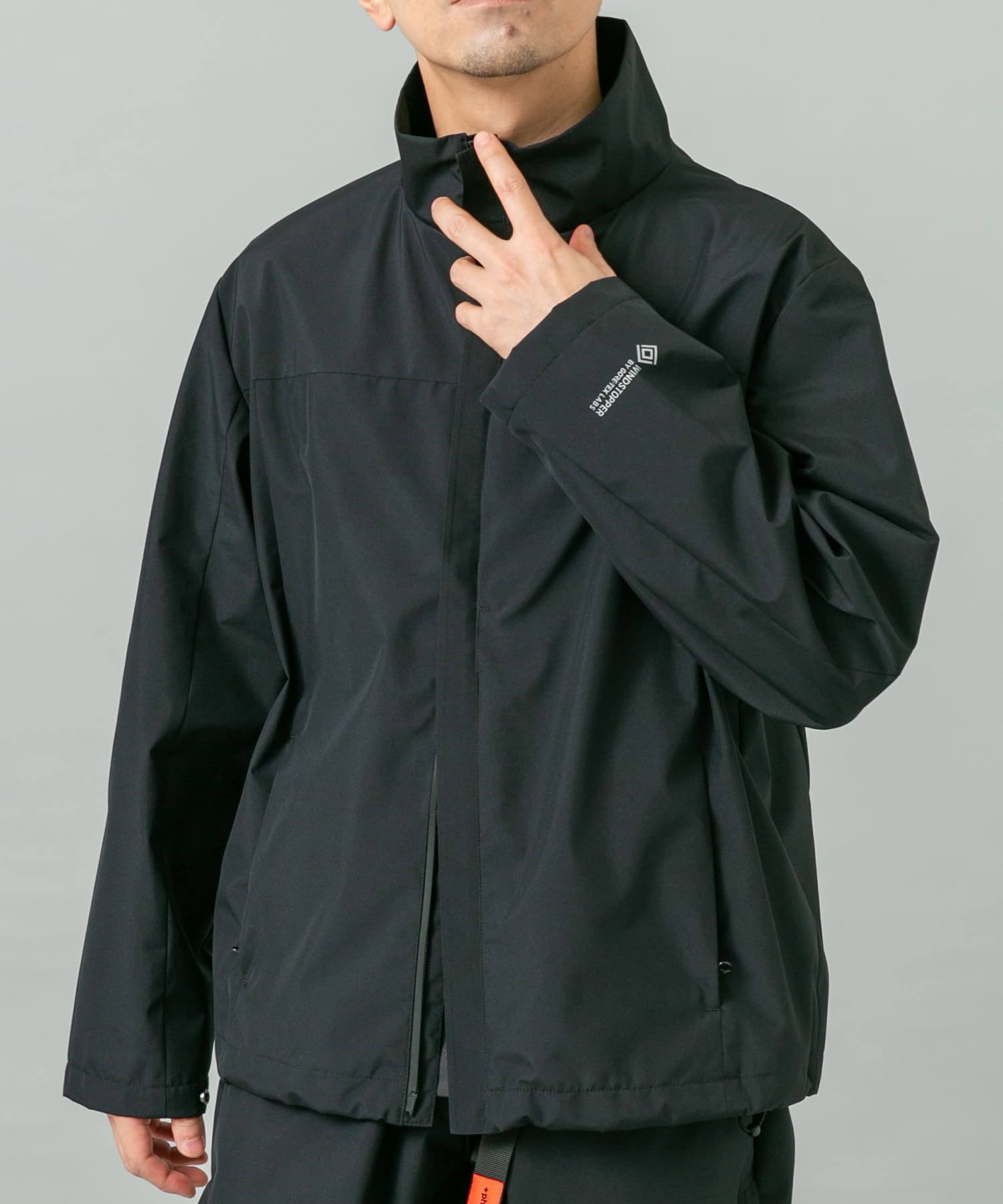 『別注』+phenix　WINDSTOPPER by GORE-TEX LABS スタンドブルゾン BLACK L