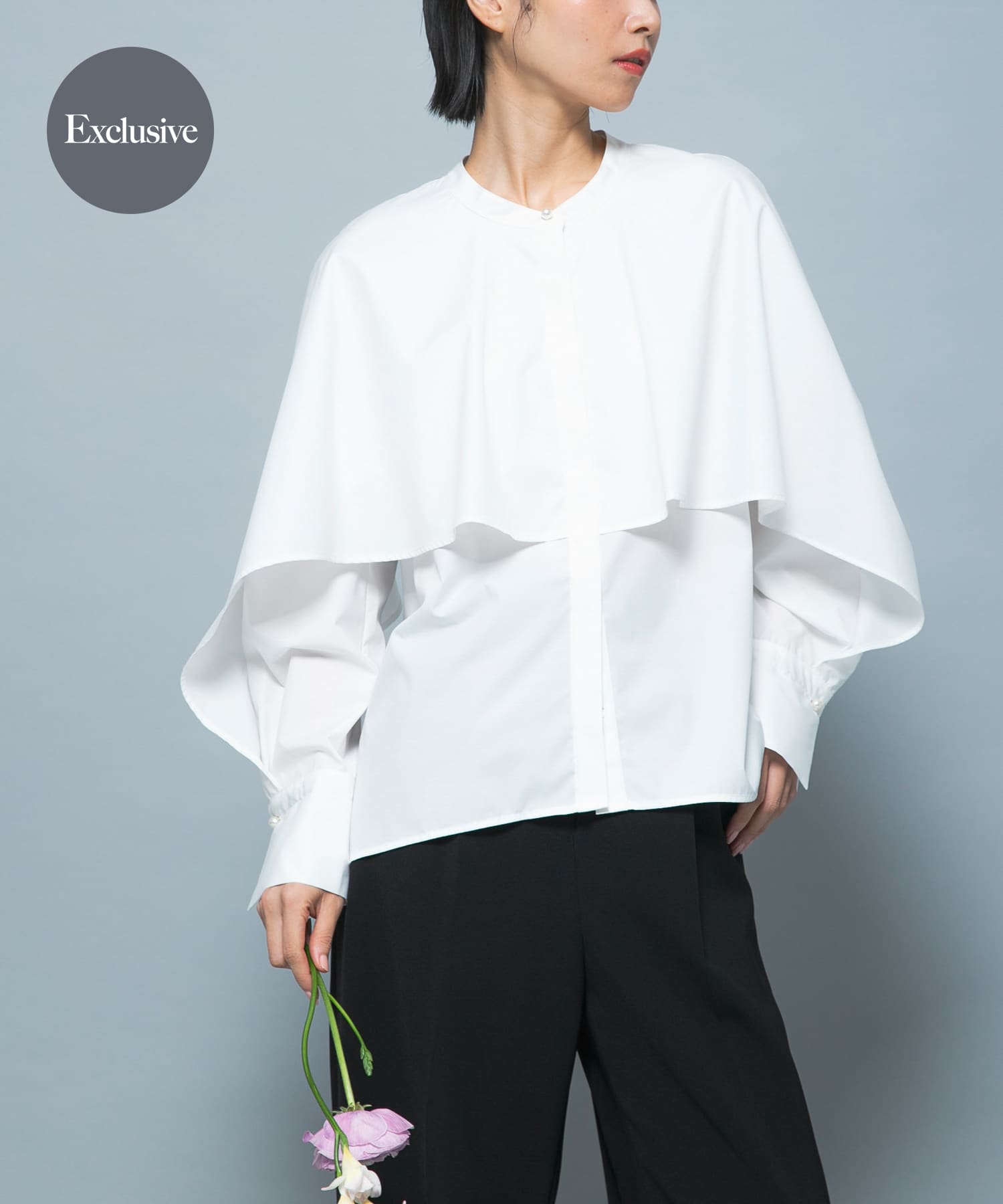 『別注』CHIGNON×ROSSO　ラッフルシャツブラウス