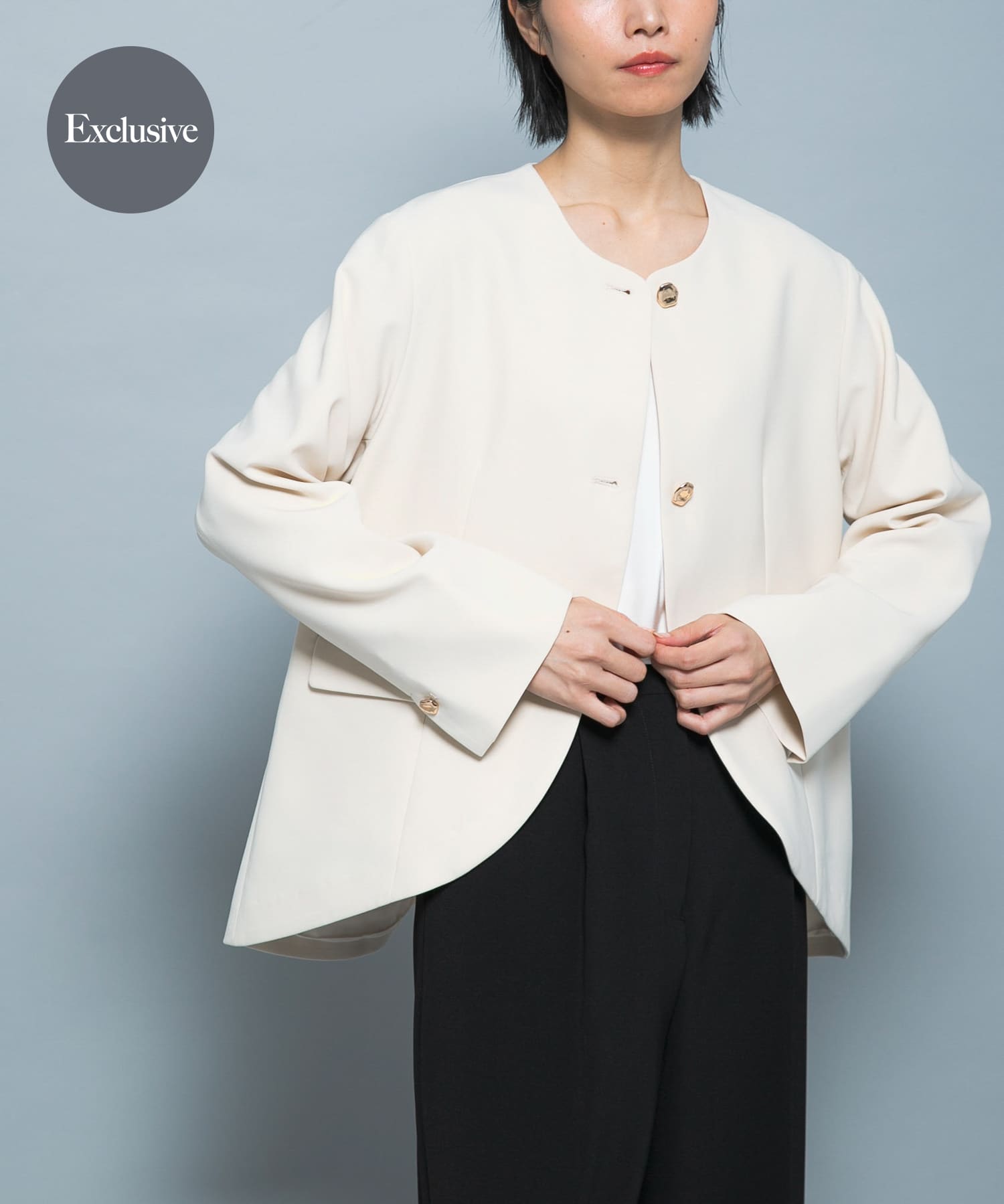 『別注』CHIGNON×ROSSO　ラウンドヘムジャケット