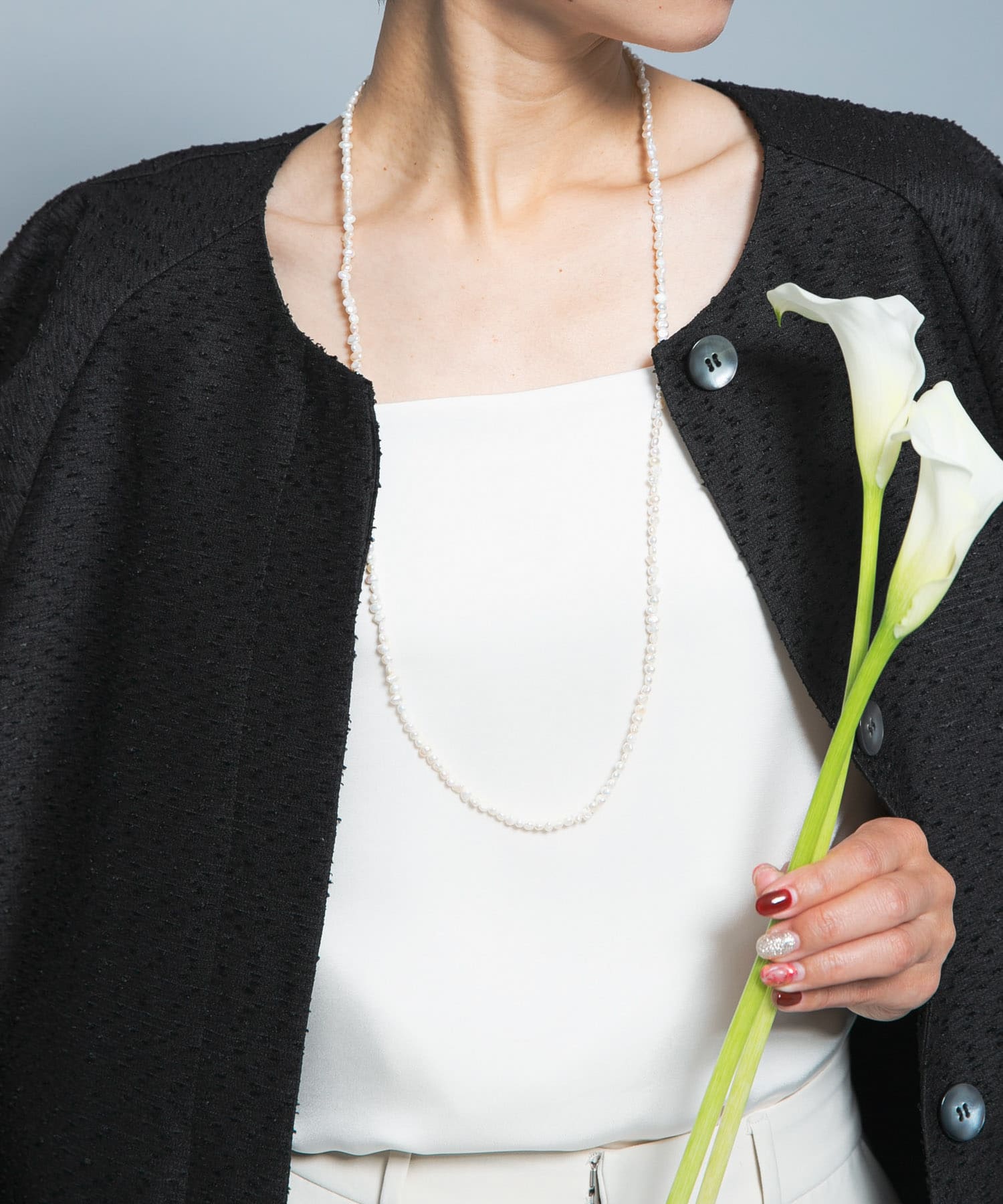 CHIGNON　淡水パールマンテルネックレス