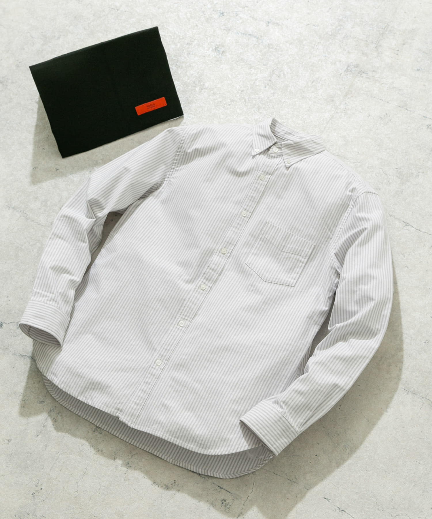 『WEB限定』『XXLサイズあり』『抗菌/消臭』ハイパフォーマンスオックスボタンダウンSH GRY STRIPE XS