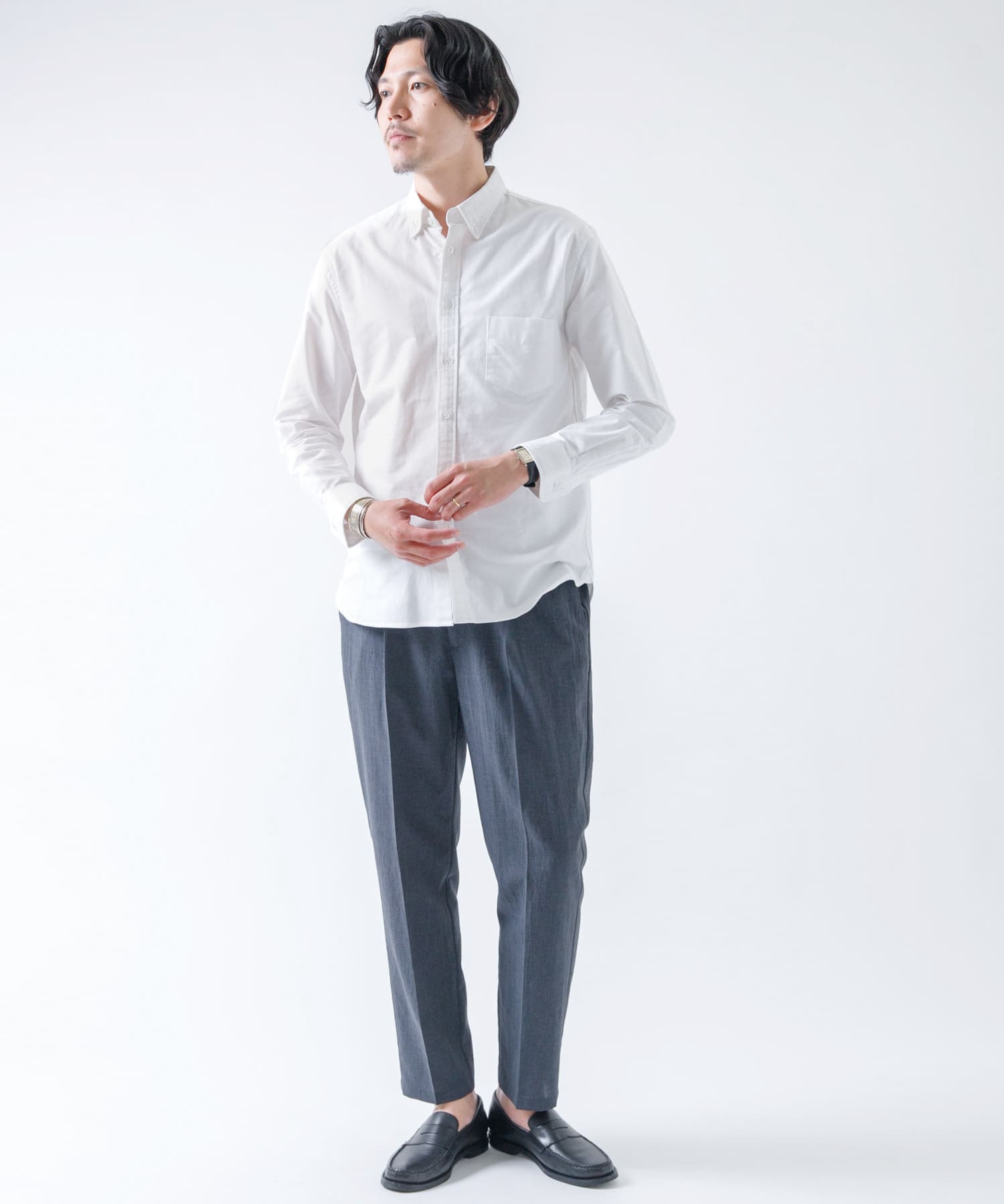 『WEB限定』『XXLサイズあり』『抗菌/消臭』ハイパフォーマンスオックスボタンダウンSH WHITE S