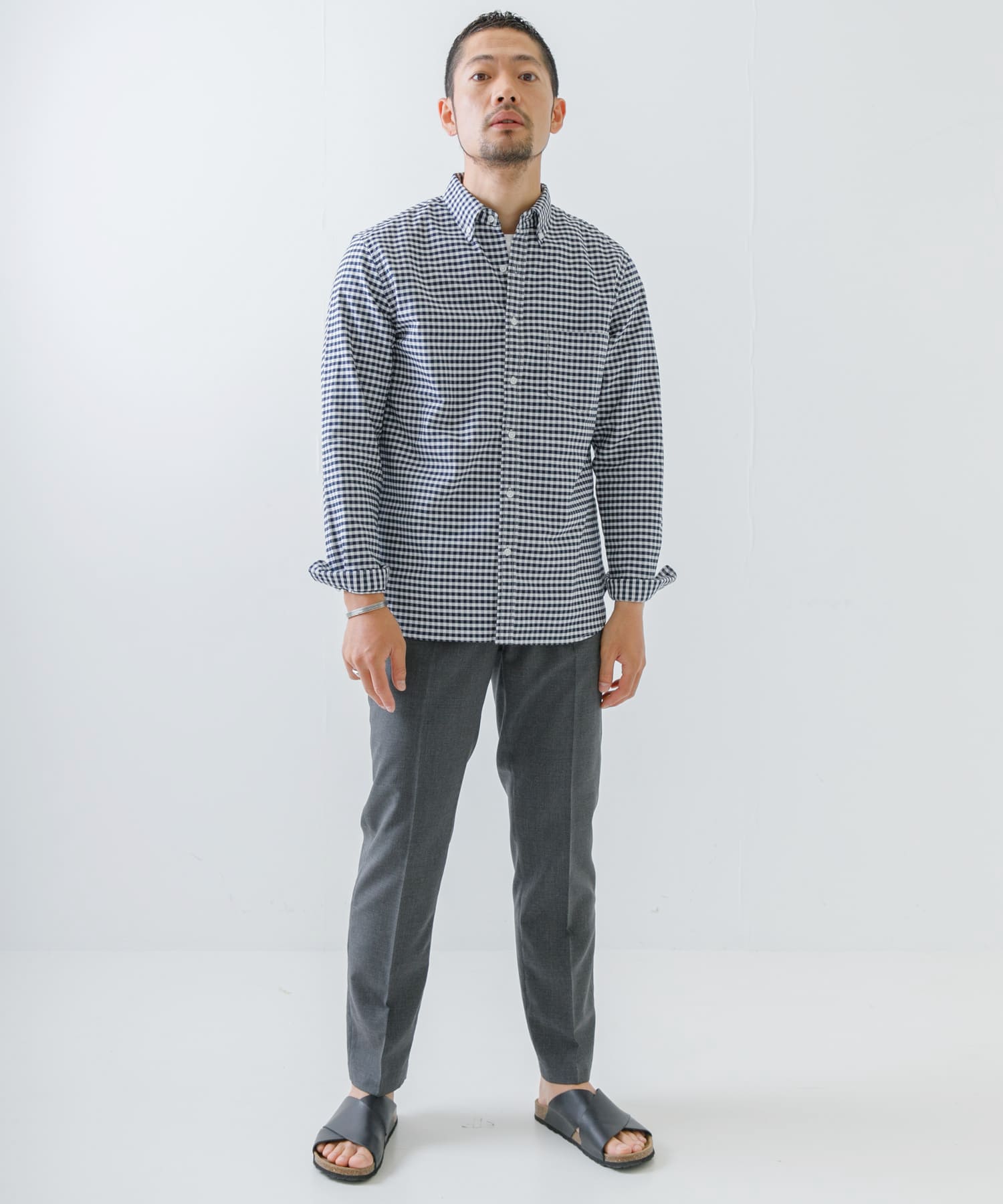 『WEB限定』『XXLサイズあり』『抗菌/消臭』ハイパフォーマンスオックスボタンダウンSH NAVY CHECK S