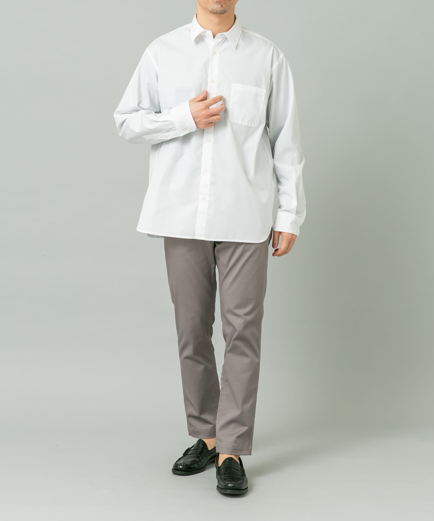 『防シワ/防臭』アーバンリラックスブロードシャツ WHITE M