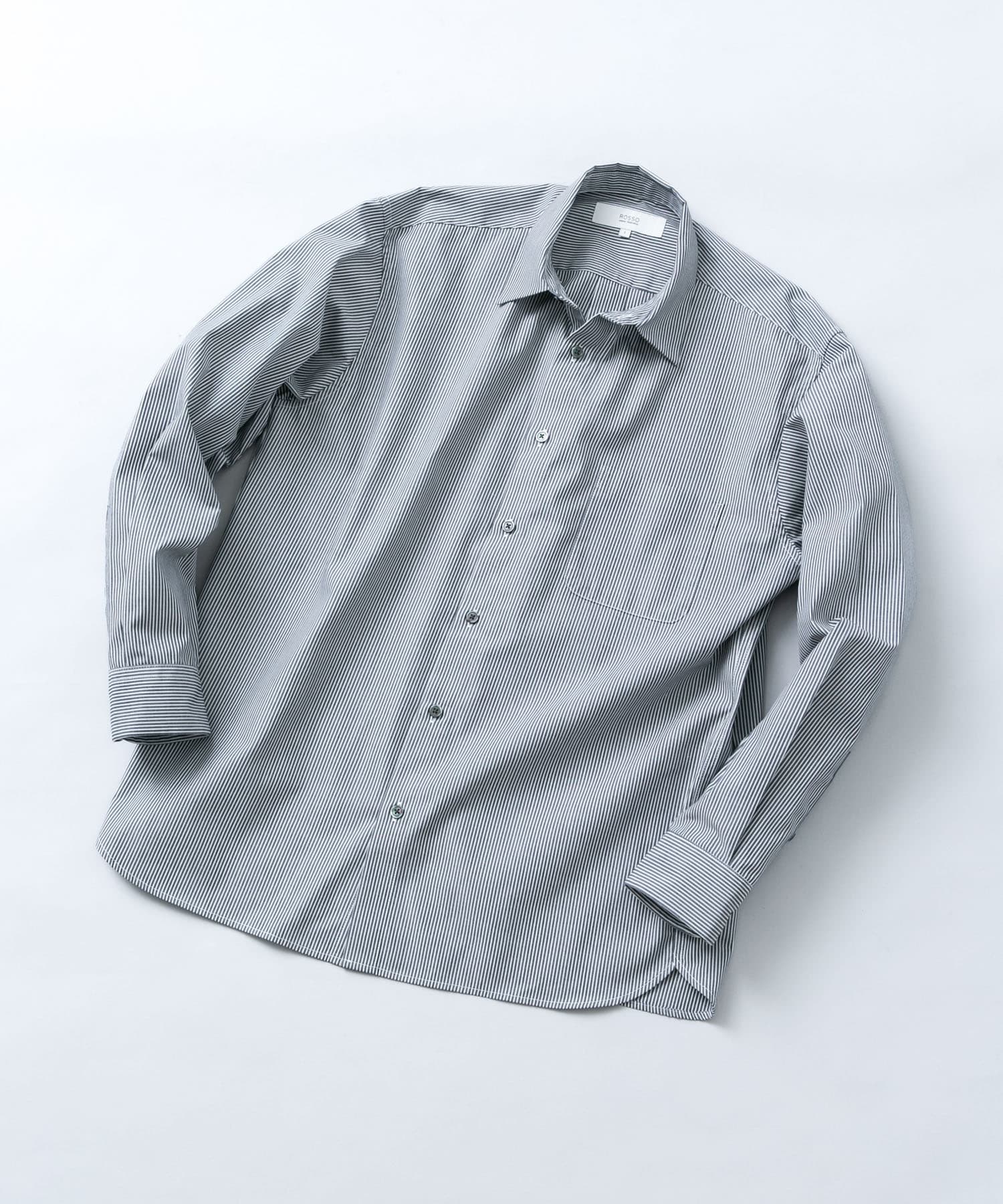 『防シワ/防臭』アーバンリラックスブロードシャツ NVY STRIPE S