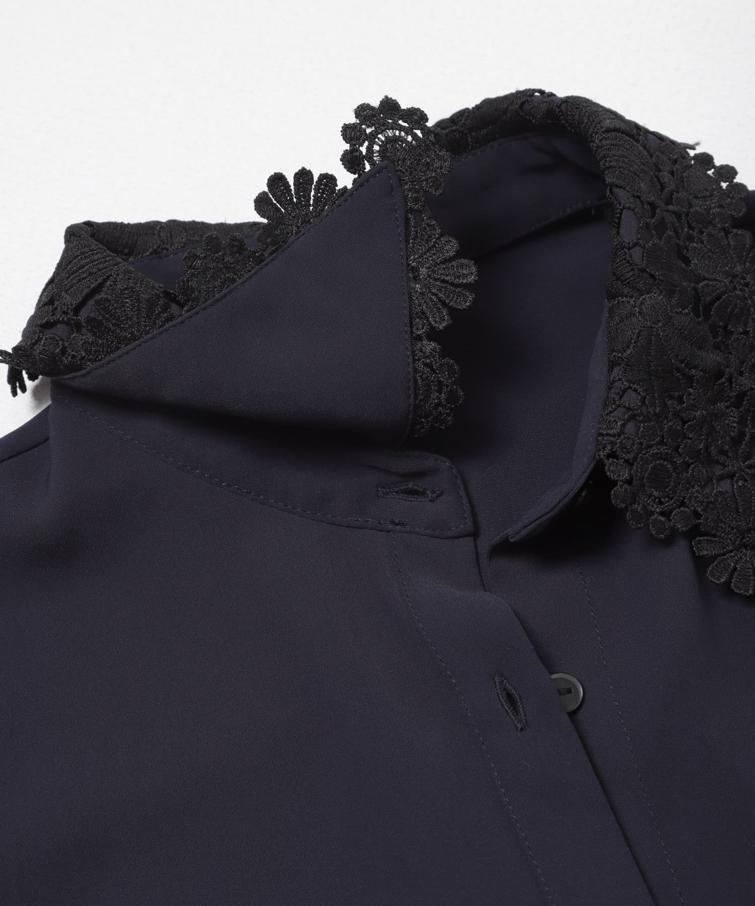 『WEB/一部店舗限定』レースカラーブラウス NAVY Free