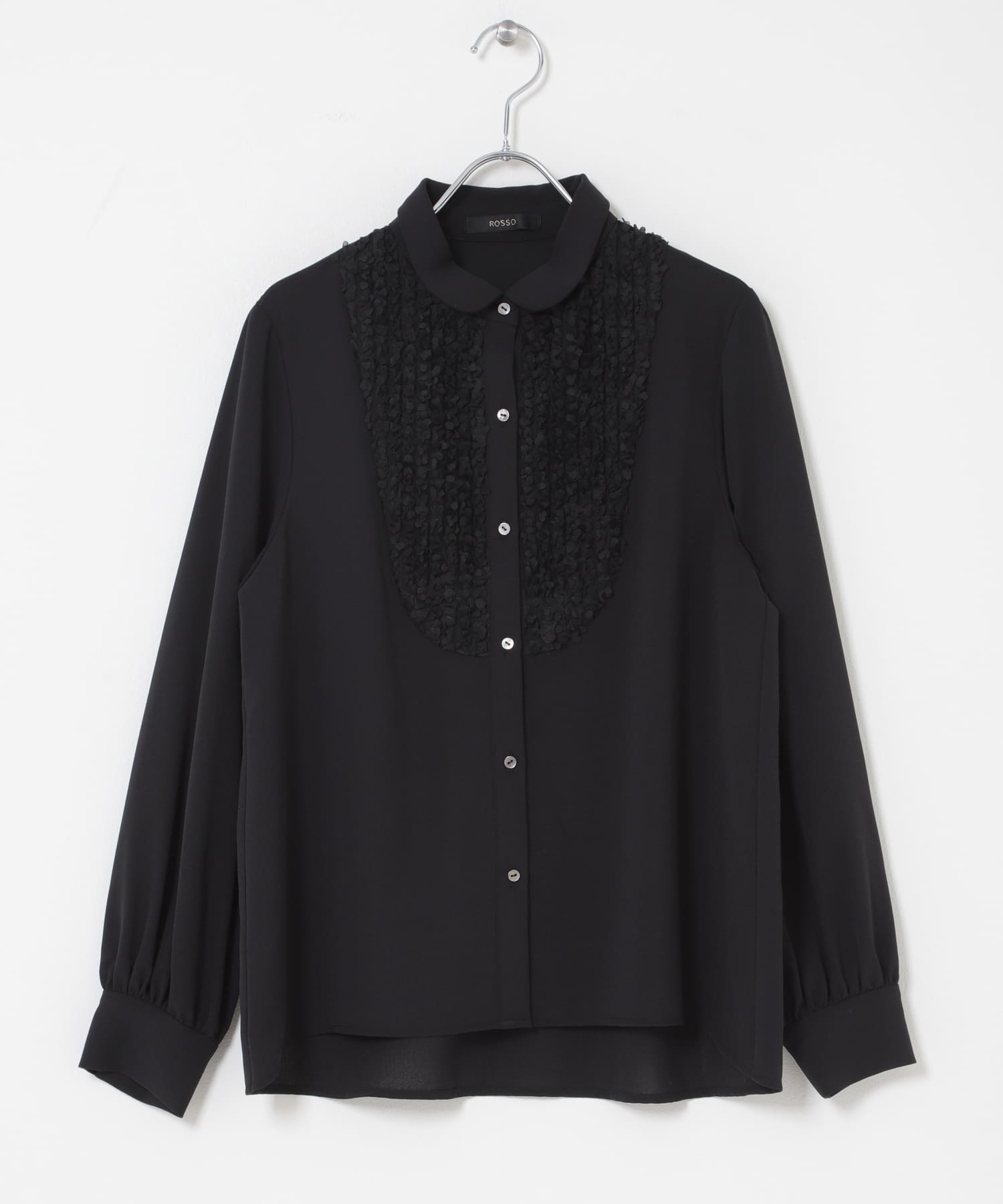 『WEB/一部店舗限定』フロントレース切替ブラウス BLACK Free