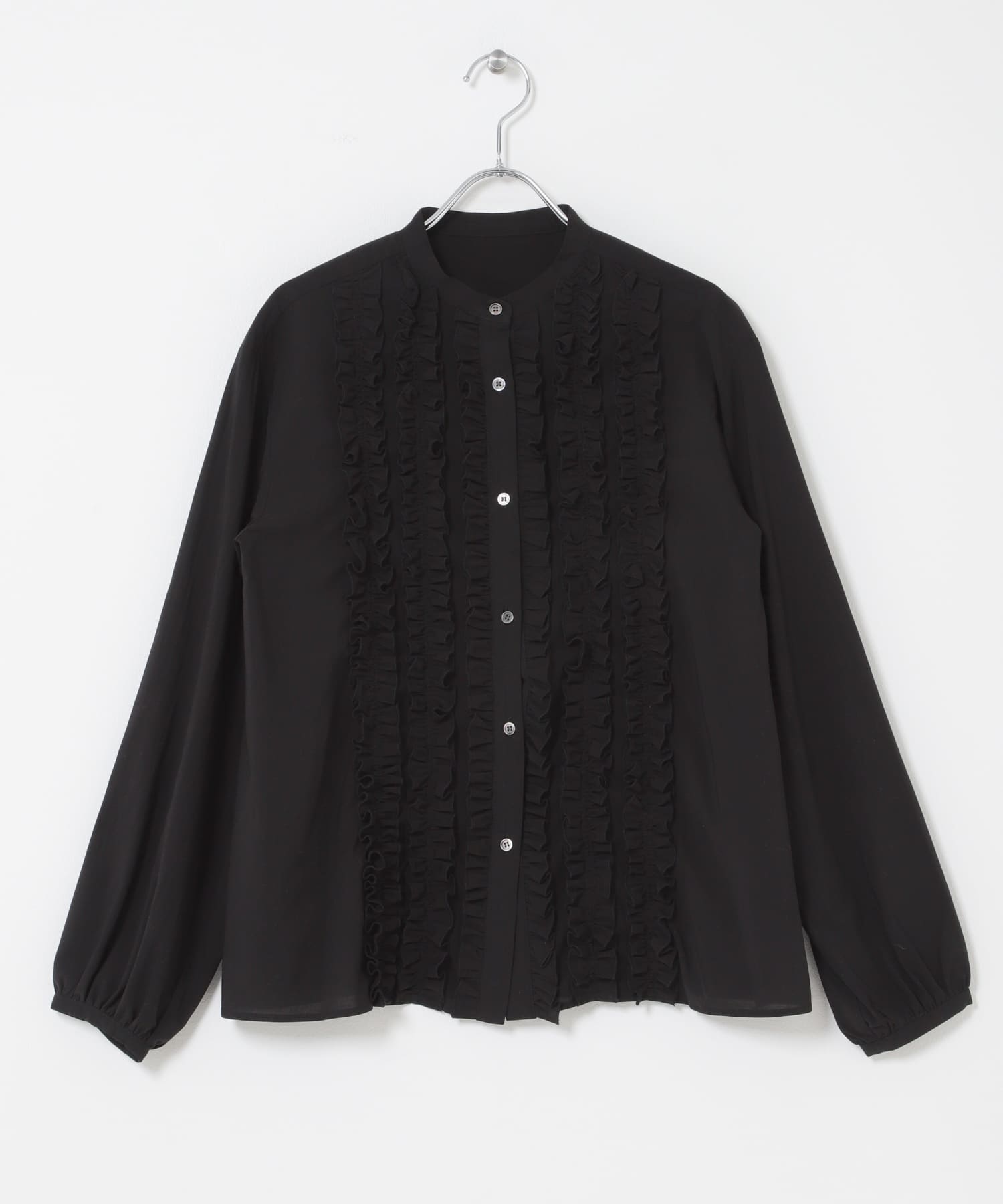 『WEB限定』フロントフリルデザインブラウス BLACK Free
