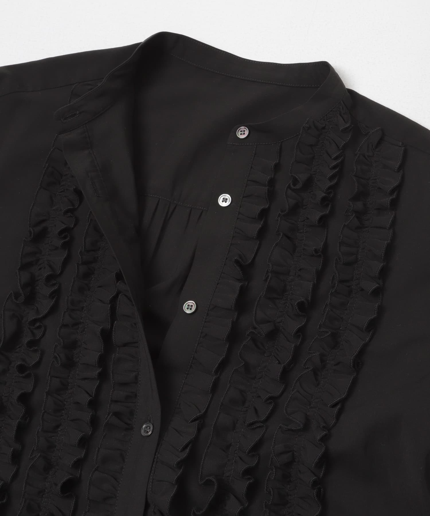 『WEB限定』フロントフリルデザインブラウス BLACK Free