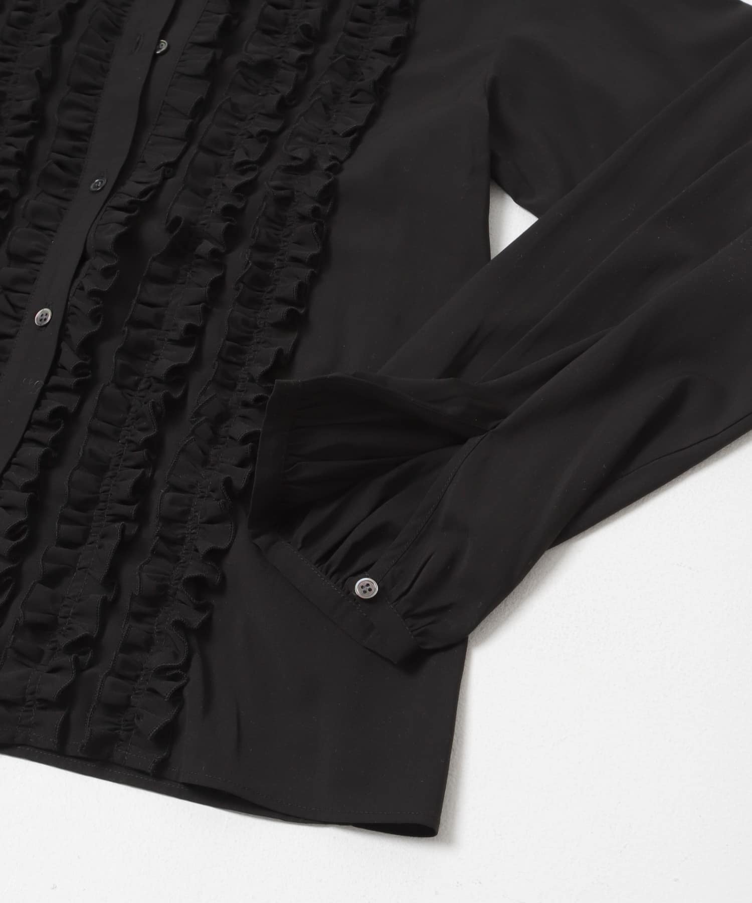 『WEB限定』フロントフリルデザインブラウス BLACK Free