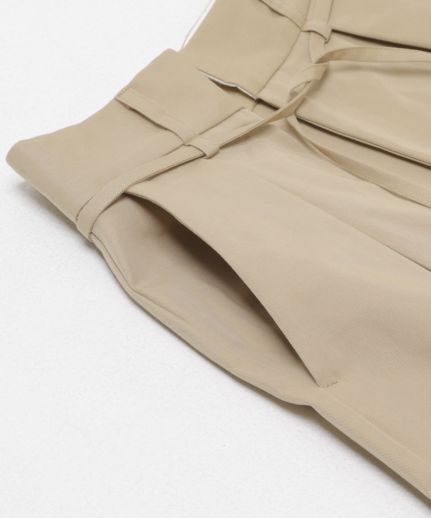 コットンツイルベルテッドワイドパンツ BEIGE 36