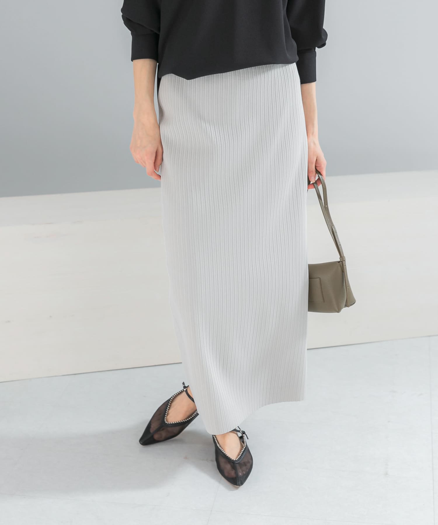 リブタイトストレートスカート