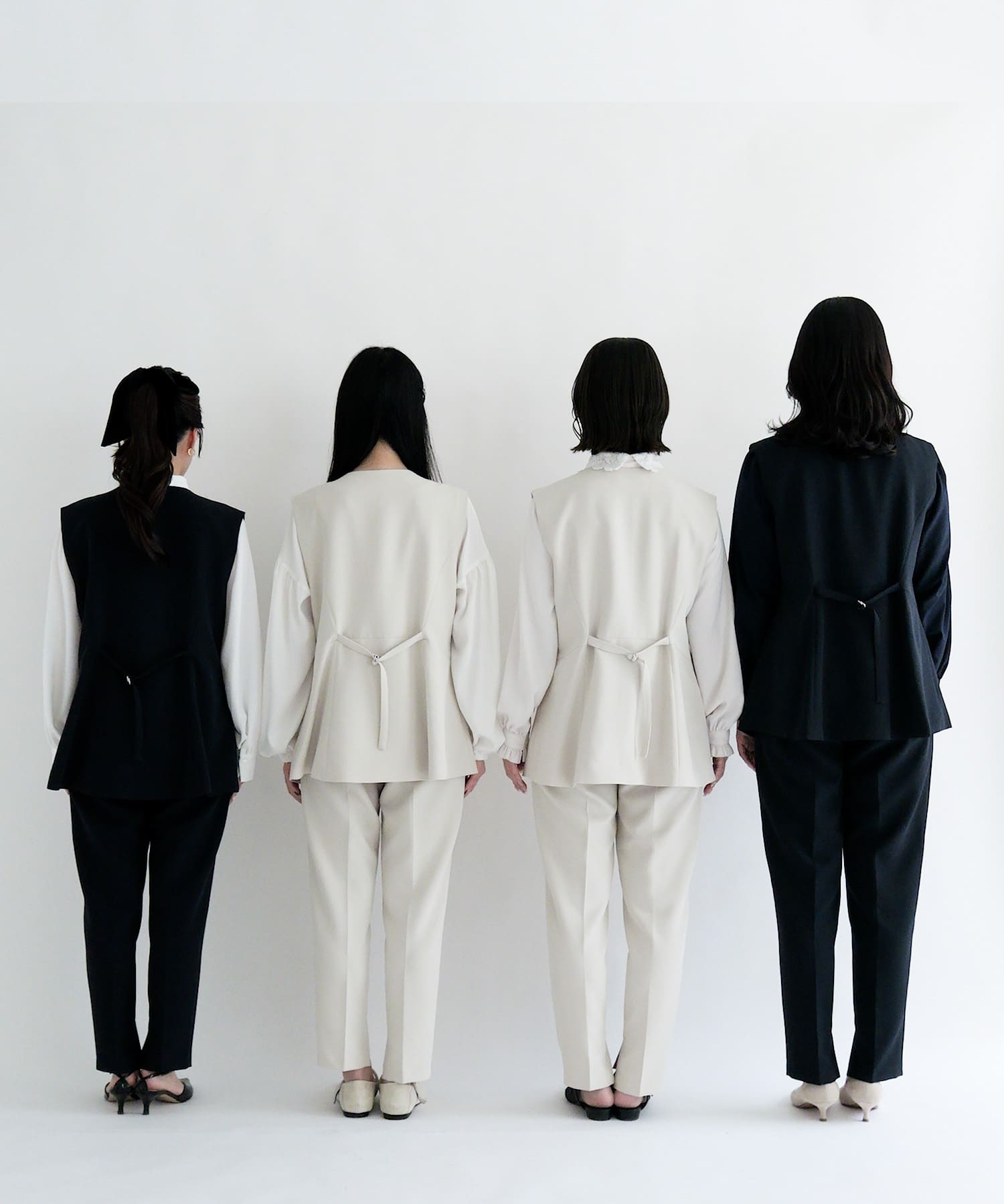 身長：150cm サイズ：SHORT / 身長：158cm サイズ：36 / 身長：162cm サイズ：38 / 身長：169cm サイズ：TALL