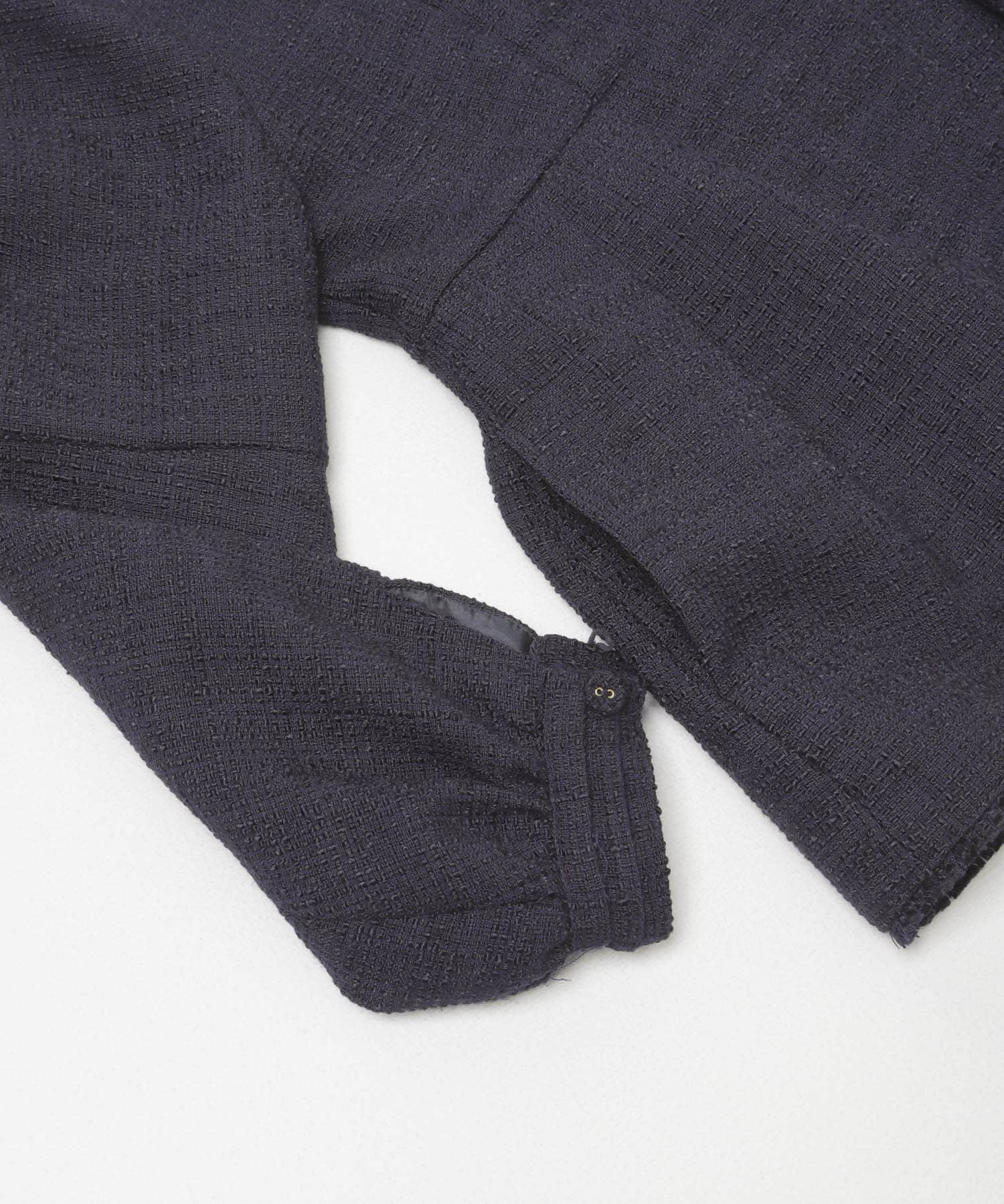 『WEB限定』ツイードペプラムジャケット+パンツ NAVY 36