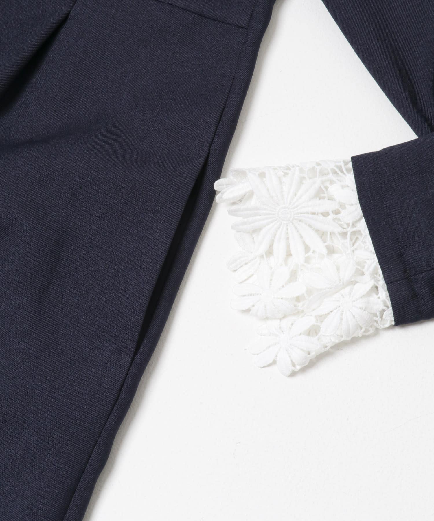 『WEB限定』袖レースワンピース NAVY 36