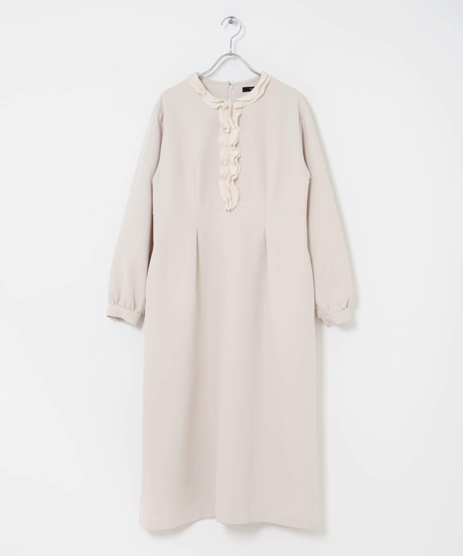 『WEB/一部店舗限定』フリルカラーウエストマークワンピース ECRU 36