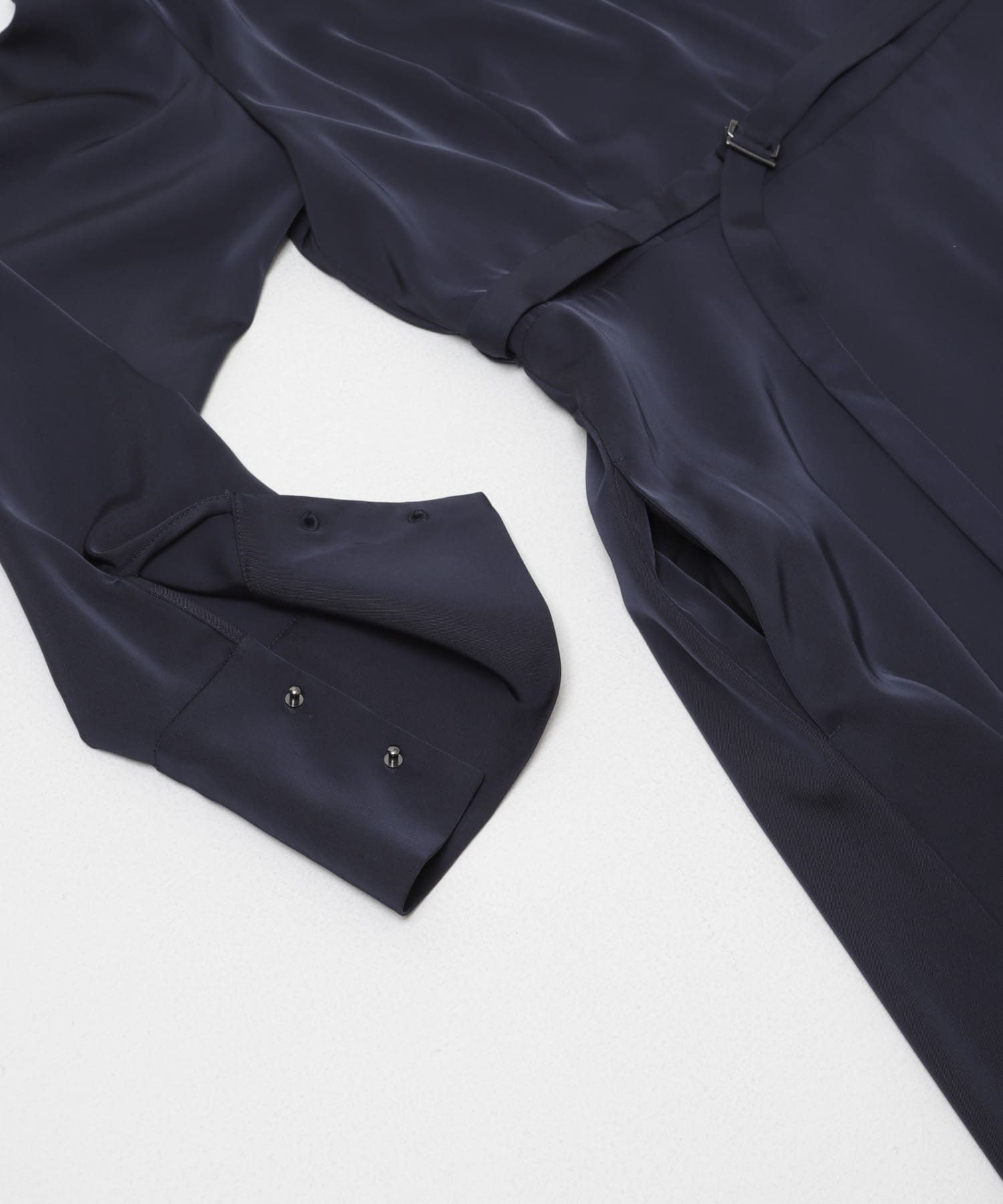 ベルト付カシュクールサテンワンピース NAVY Free