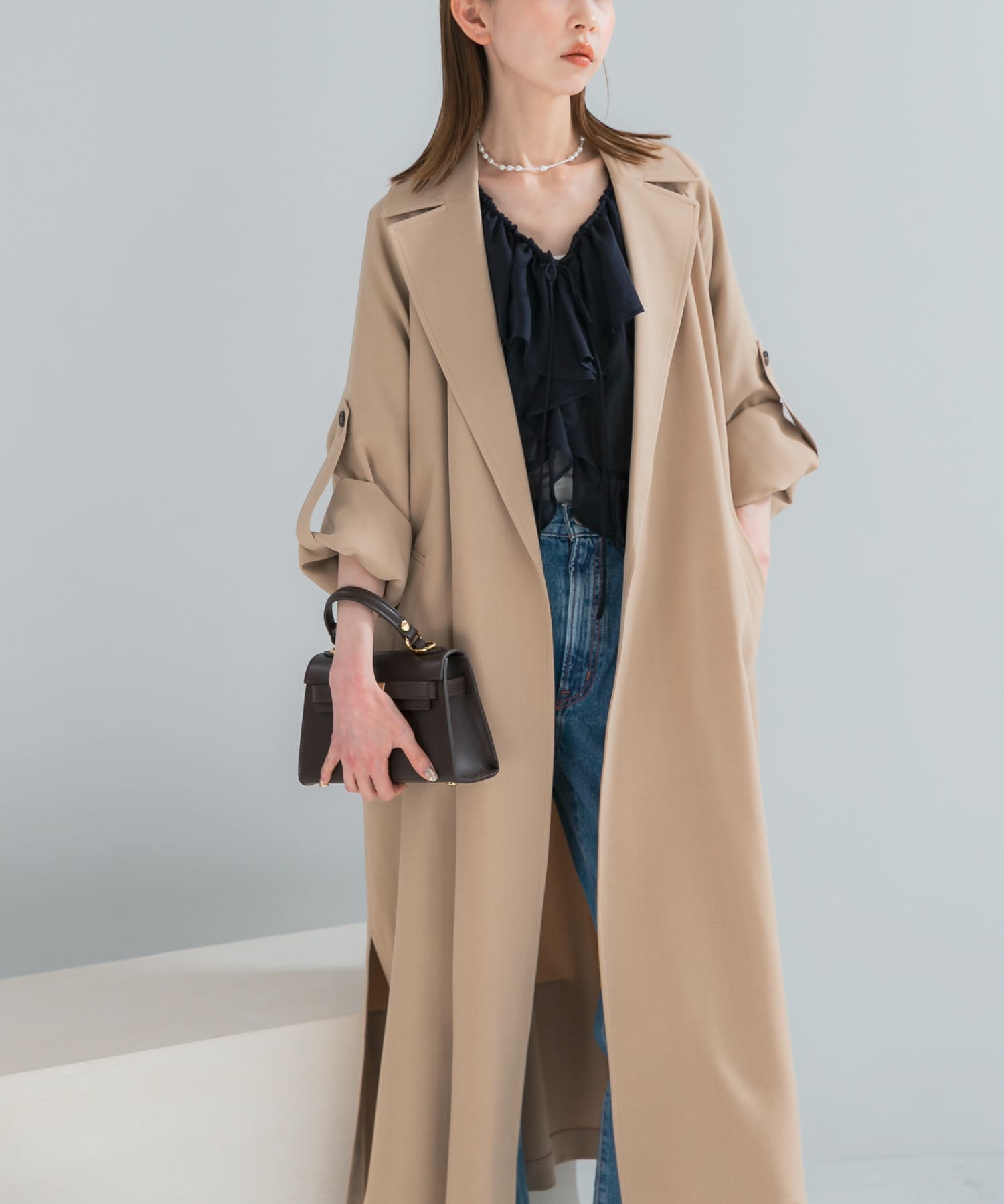 撥水 ロングガウンコート