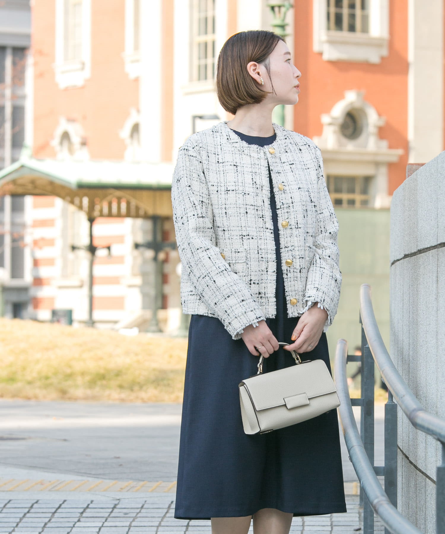 WEB限定』ツイードノーカラージャケット(Free BLACK): アウター｜URBAN