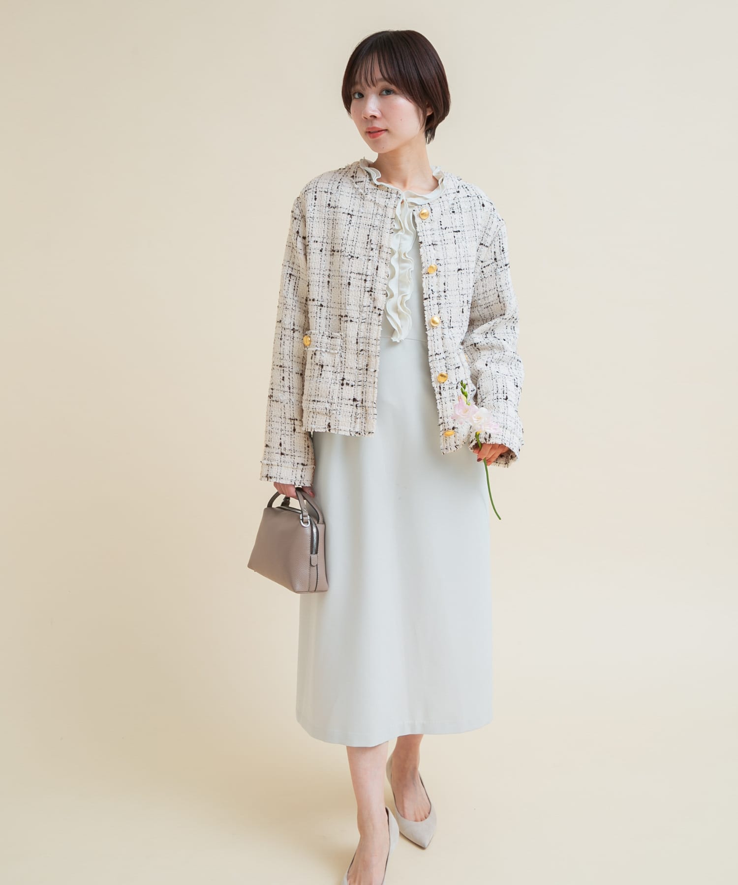 WEB限定』ツイードノーカラージャケット(Free BLACK): アウター｜URBAN