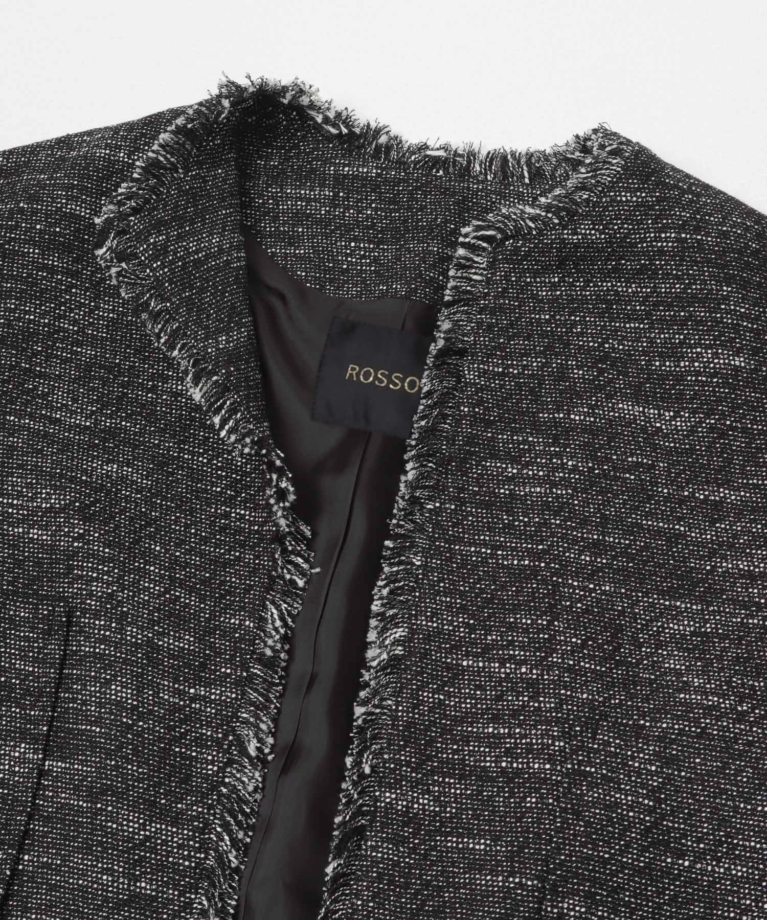 ツイードショートジャケット BLACK Free