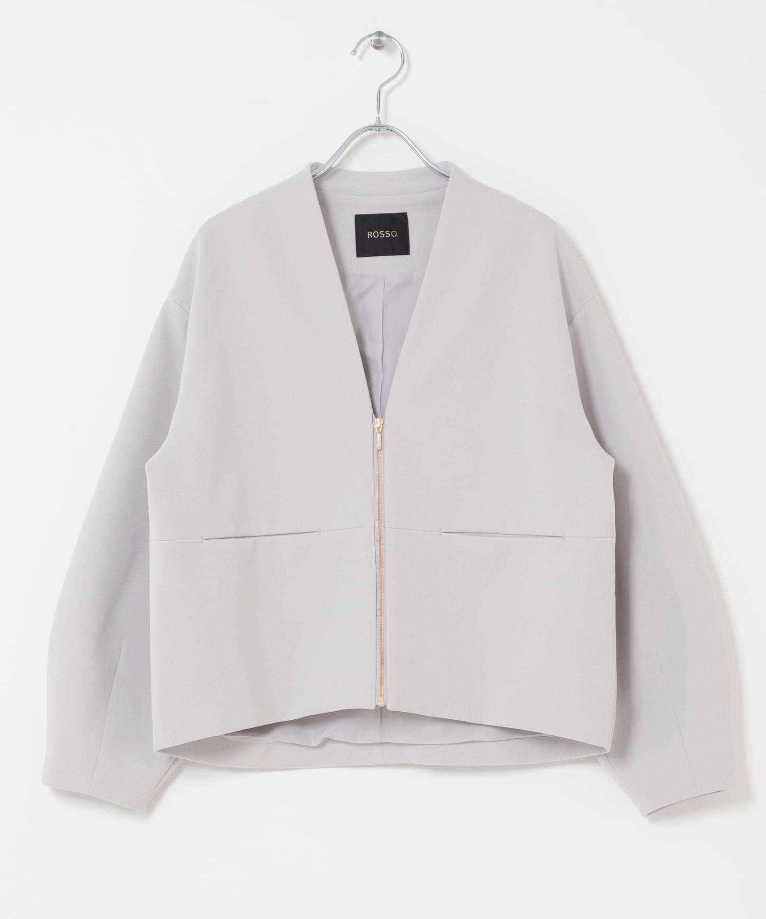 ストレッチジョーゼットブルゾン GREIGE Free