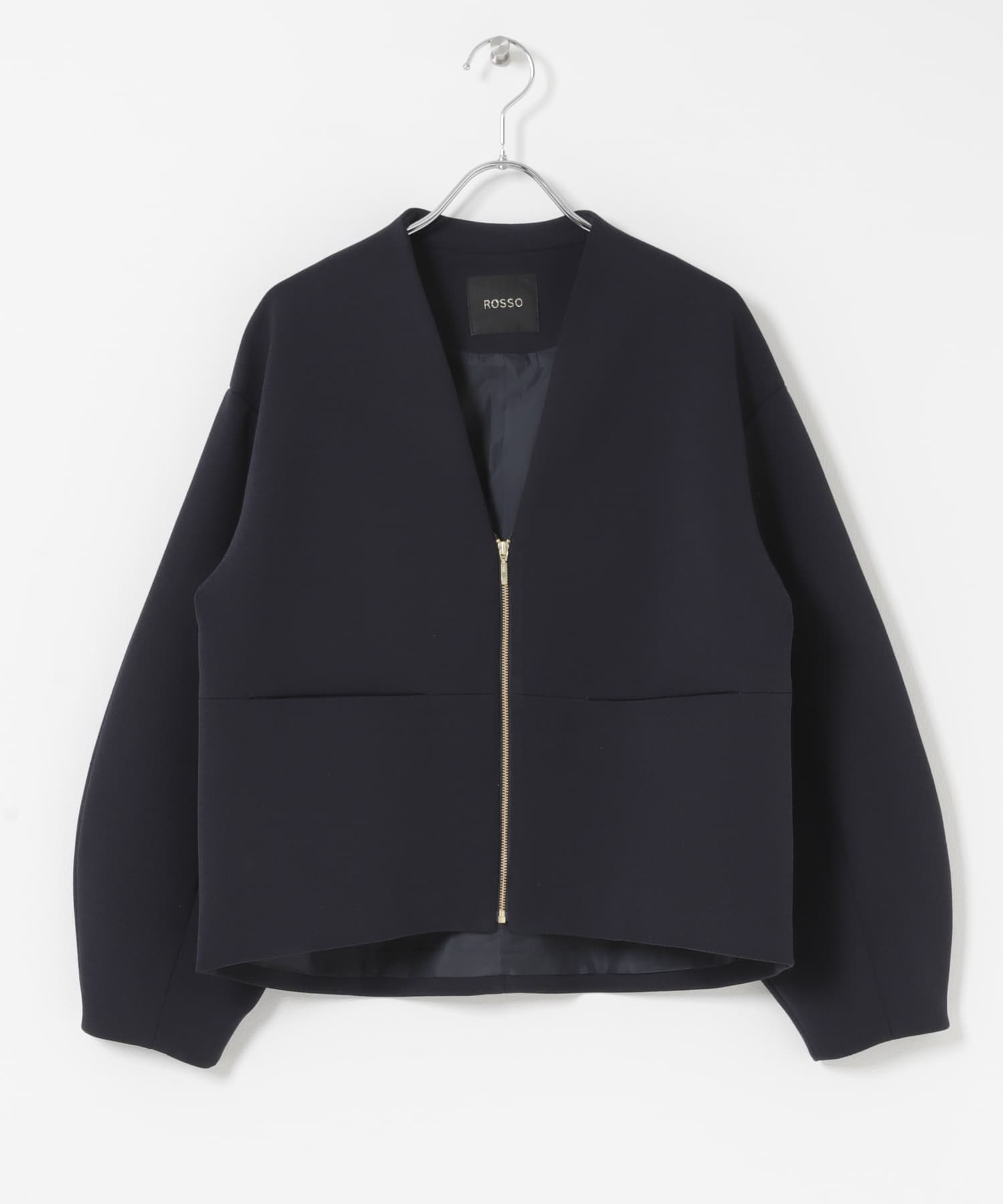 ストレッチジョーゼットブルゾン NAVY Free