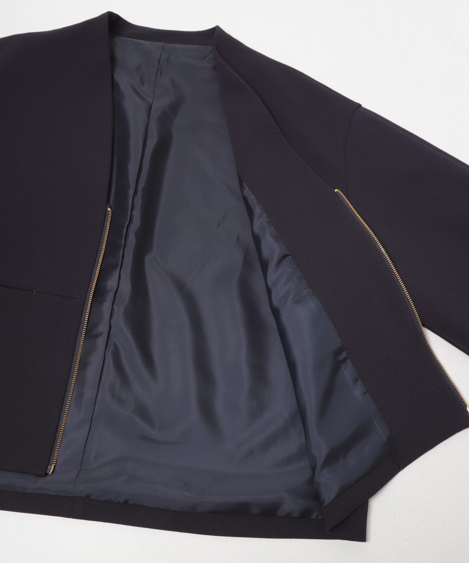 ストレッチジョーゼットブルゾン NAVY Free