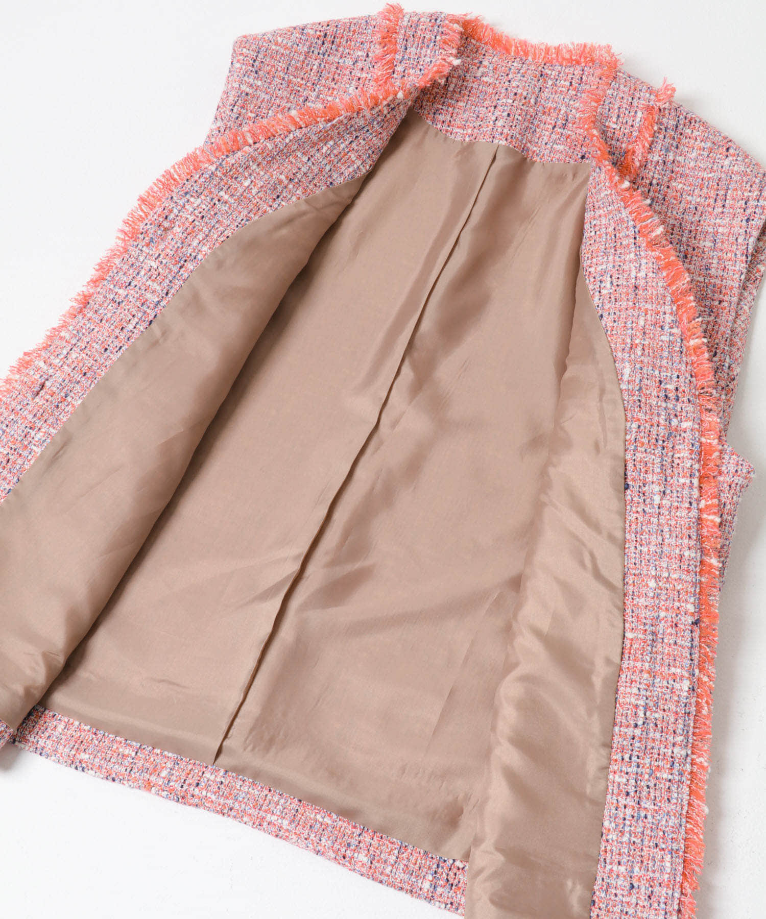 ツイードオーバージレ MIX PINK Free