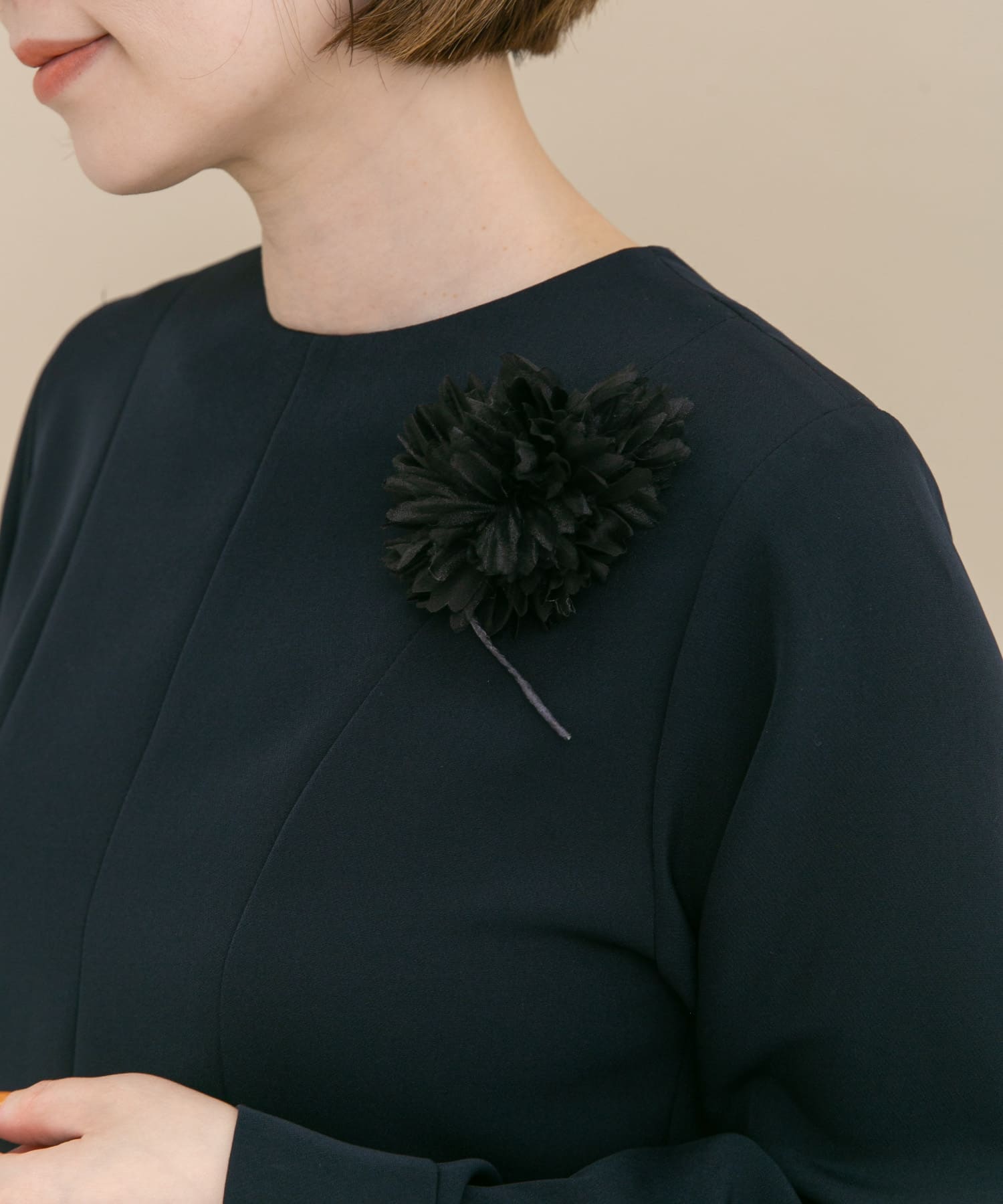 『WEB限定』フラワーコサージュ BLACK -