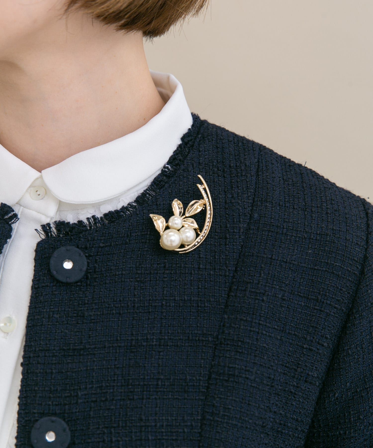 『WEB限定』パールリーフブローチ