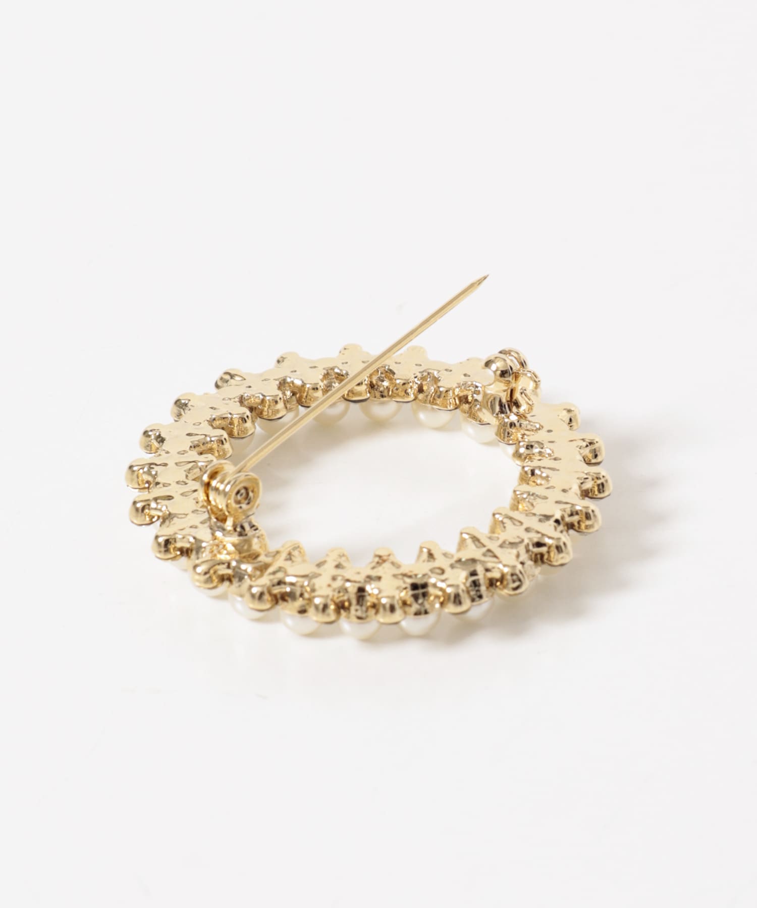『WEB限定』パールビジューサークルブローチ GOLD -