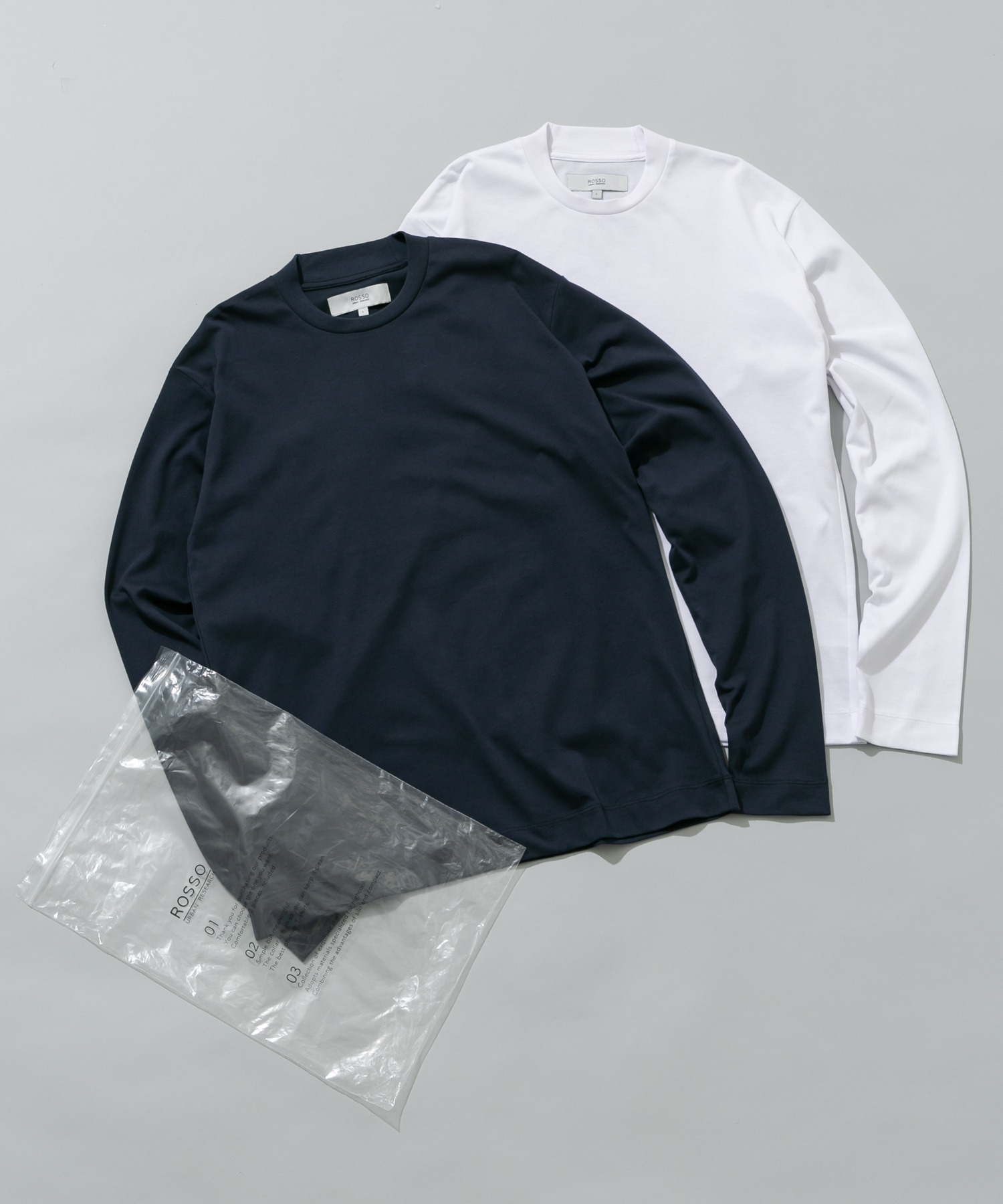 吸湿速乾 2PACK ロングスリーブTシャツ WHTxNAVY S