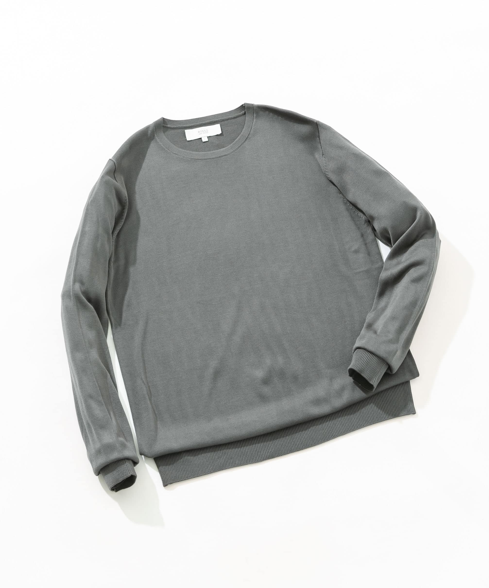 『XLサイズあり』『UR TECH』ハイゲージクルーネックニット