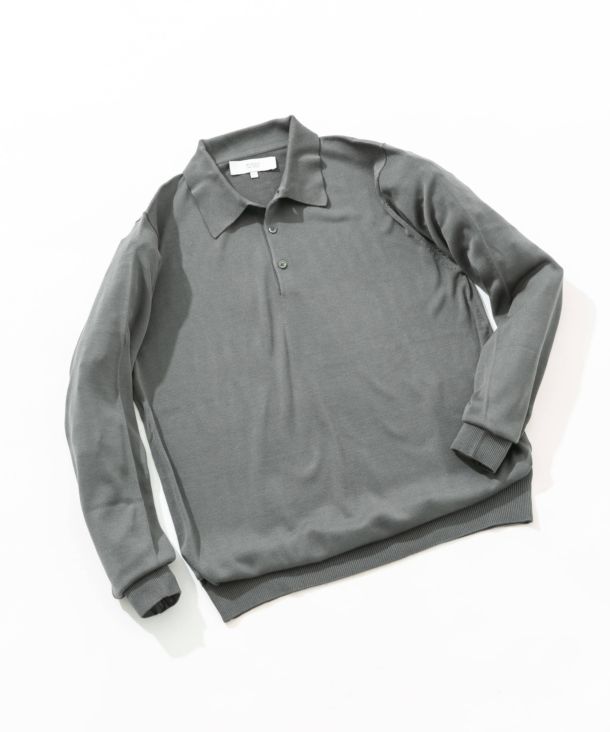 『XLサイズあり』『UR TECH』ハイゲージニットポロシャツ GRAY M