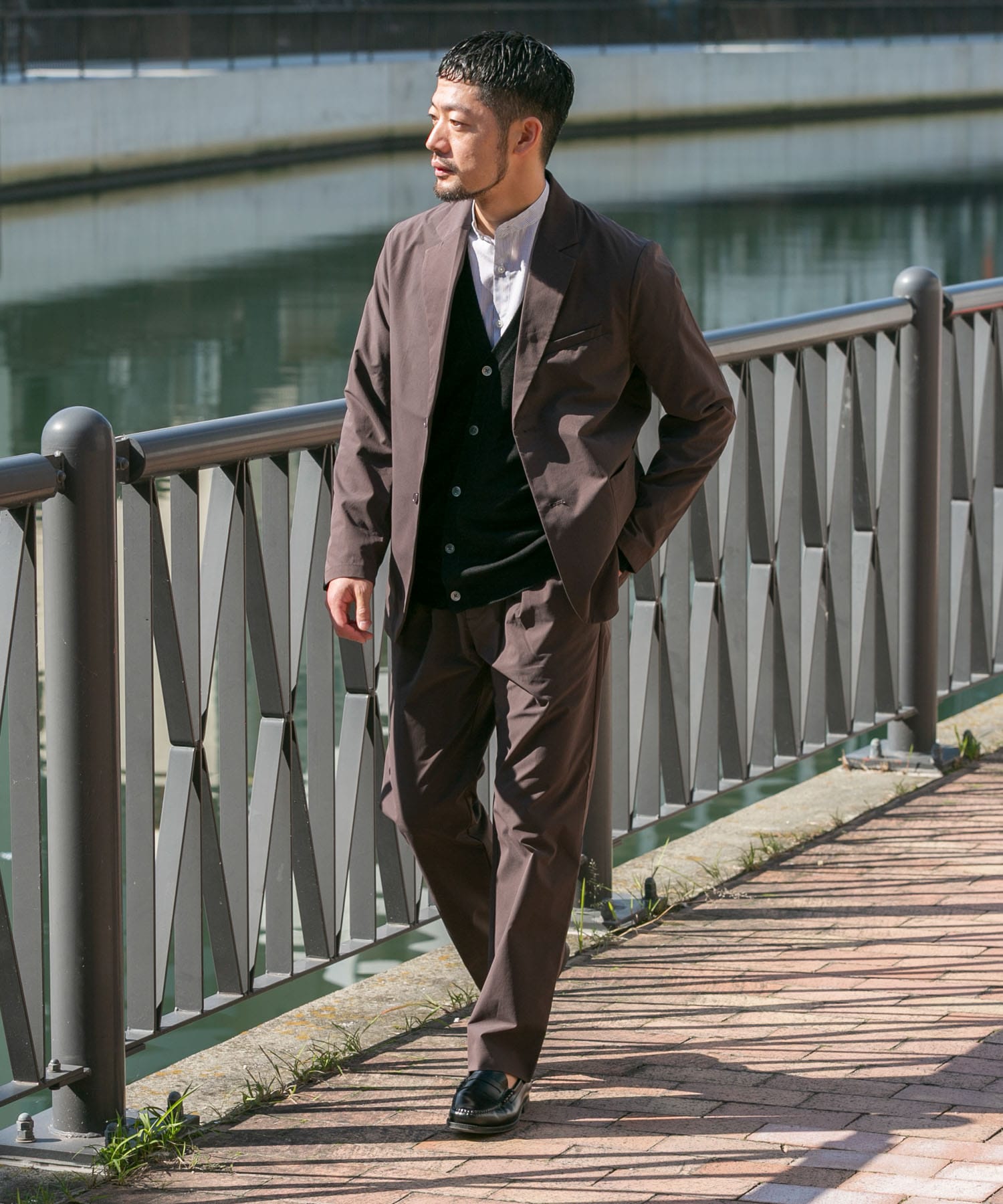 XLサイズあり』アーバンリラックスSORONAセットアップ(S BROWN