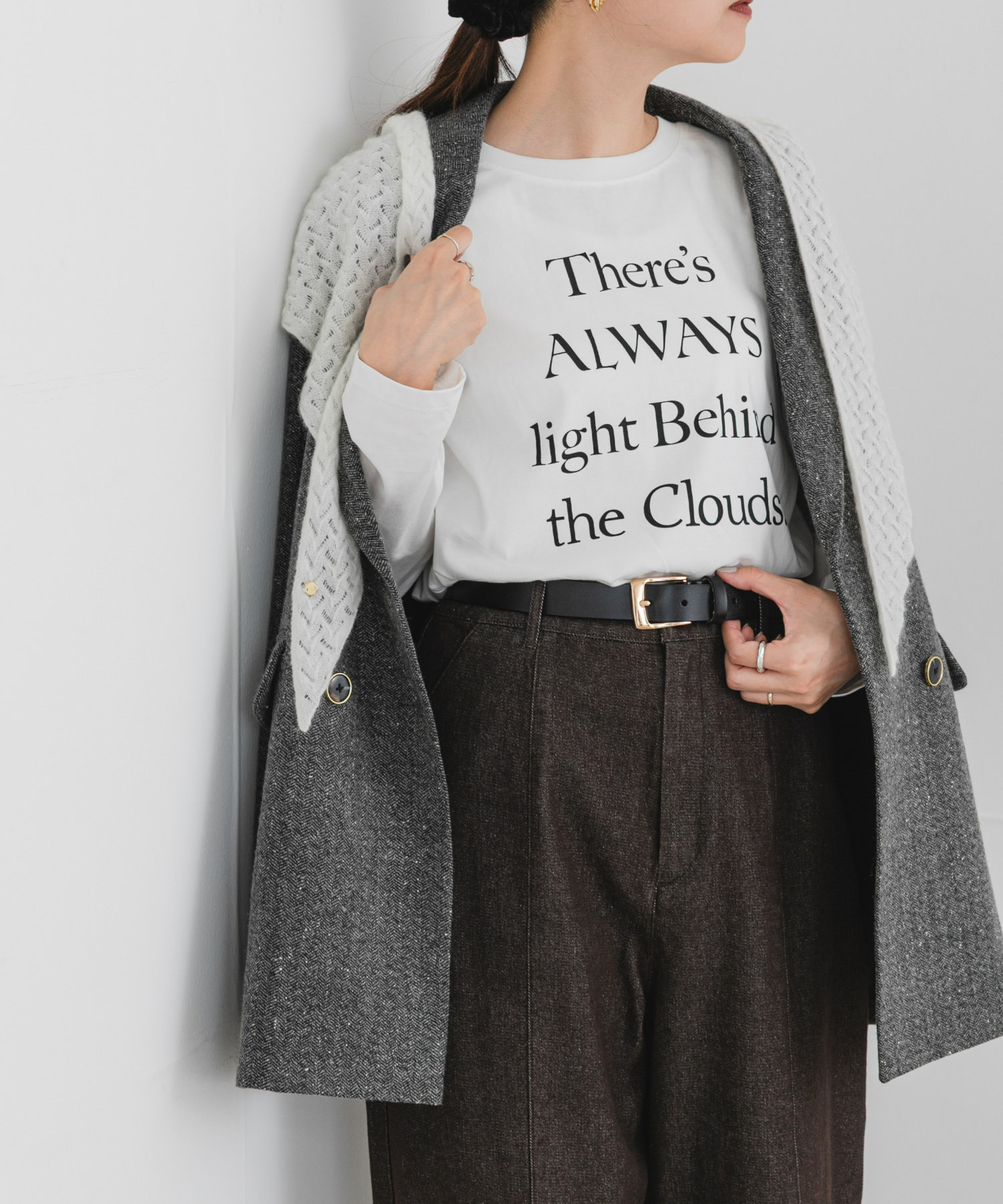 F by ROSSO　ロゴプリントTシャツ