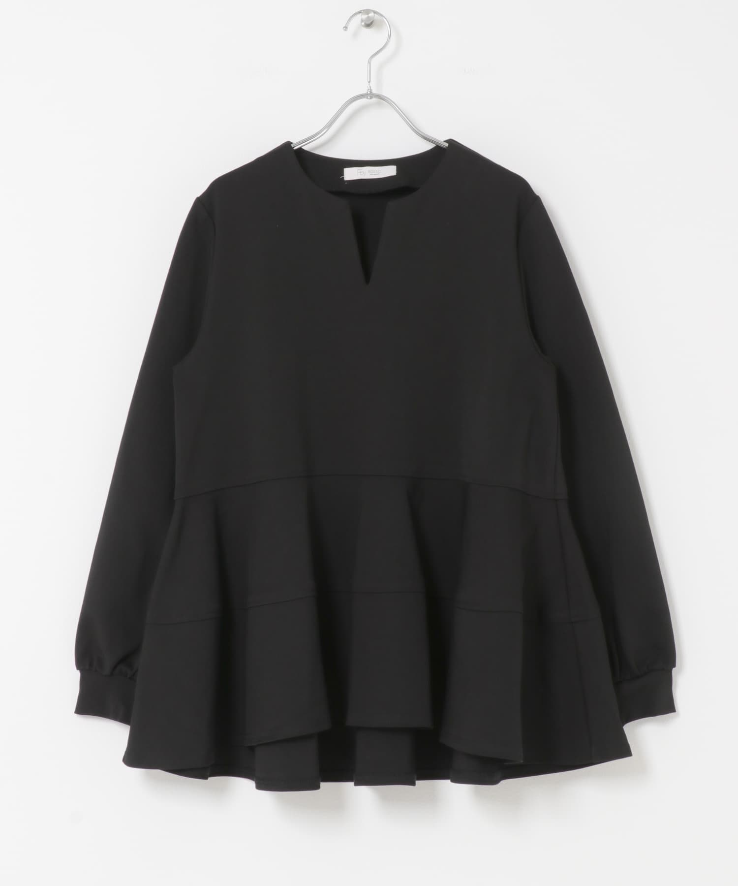 F by ROSSO　ペプラムカットプルオーバー BLACK FREE